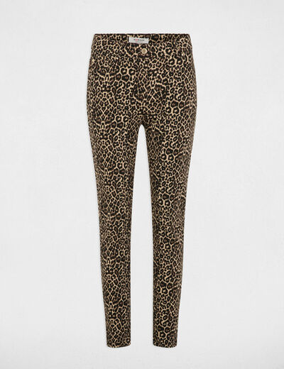 Pantalón slim estampado multicolor mujer