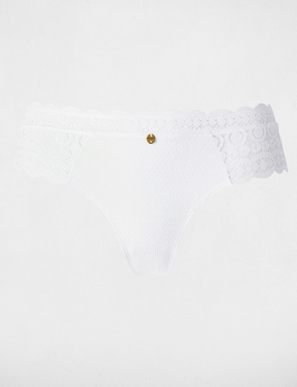 Braguita de encaje de tiro bajo blanco mujer