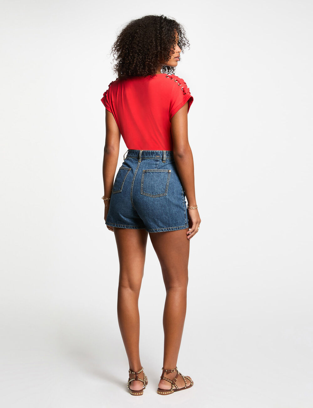 Camiseta manga corta rojo mujer