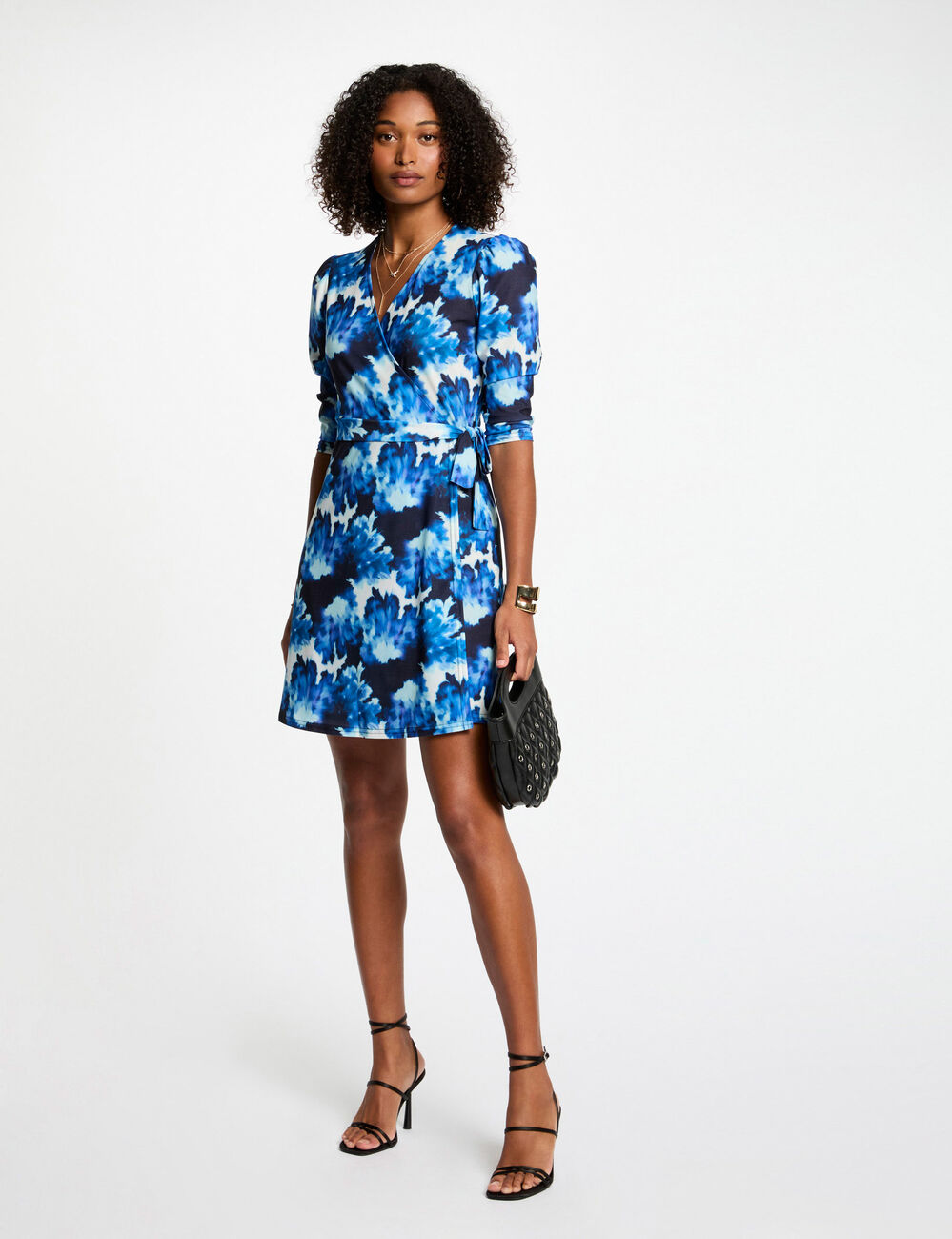 Vestido corto estampado multicolor mujer