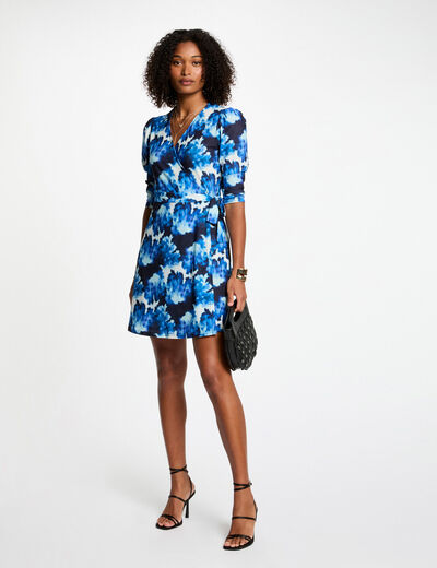 Vestido corto estampado multicolor mujer
