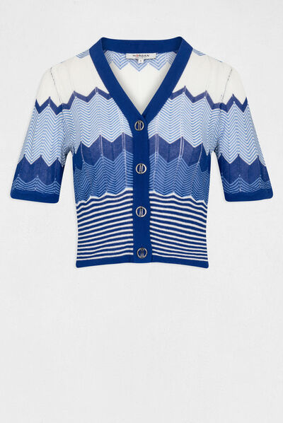 Jersey manga corta estampado chevron  mujer