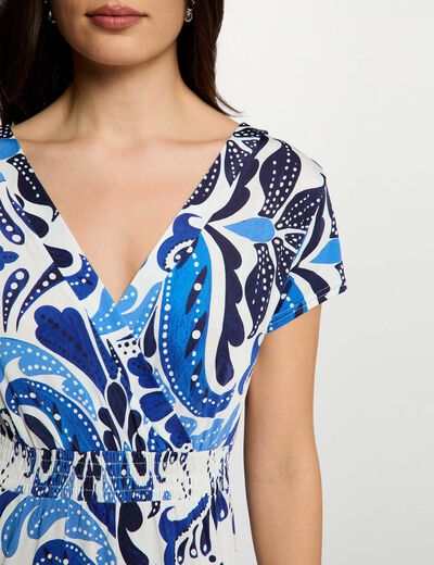 Vestido largo fluido multicolor mujer