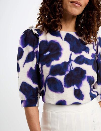 Blusa manga 3/4 estampada multicolor mujer