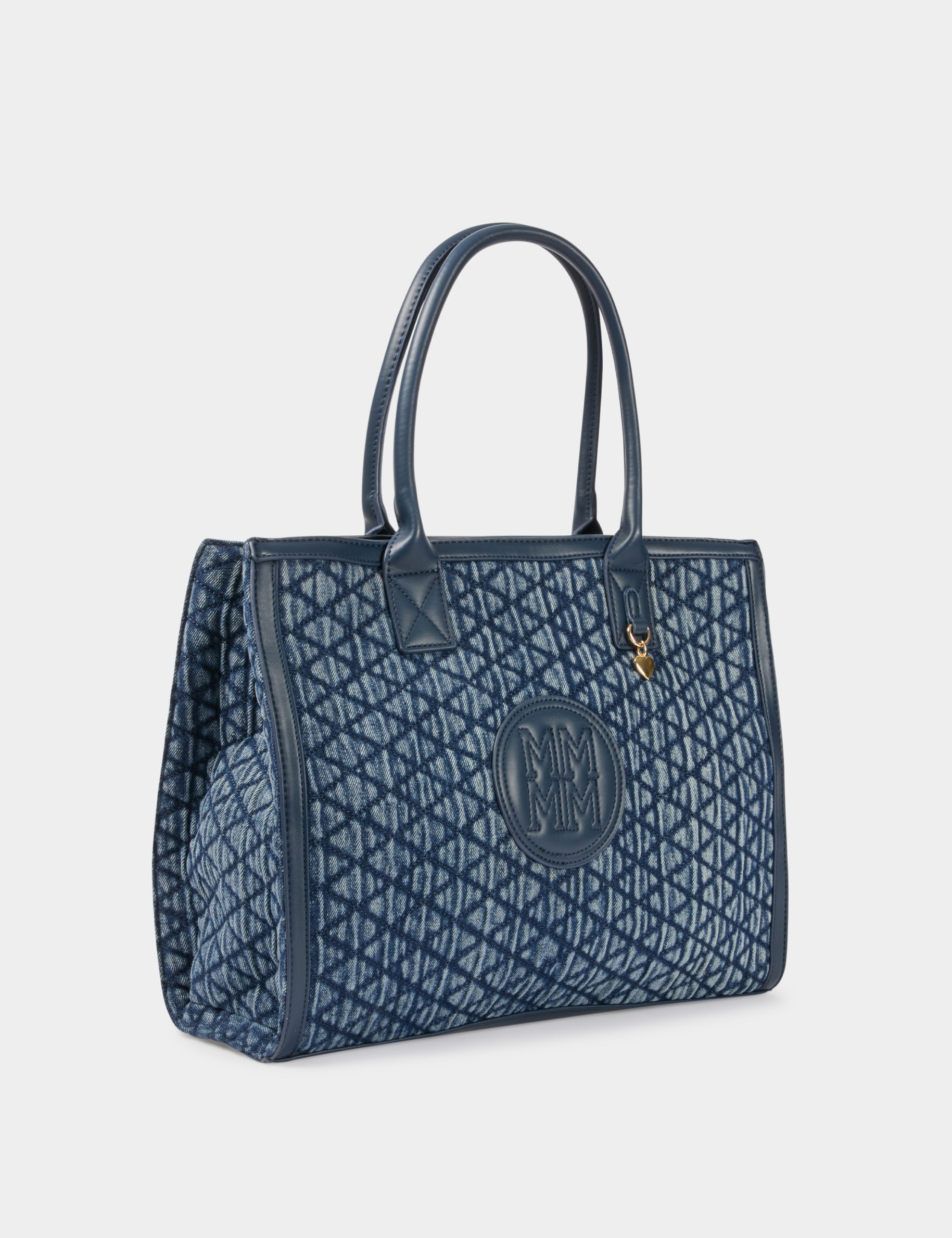 Bolso shopper acolchado denim stone mujer