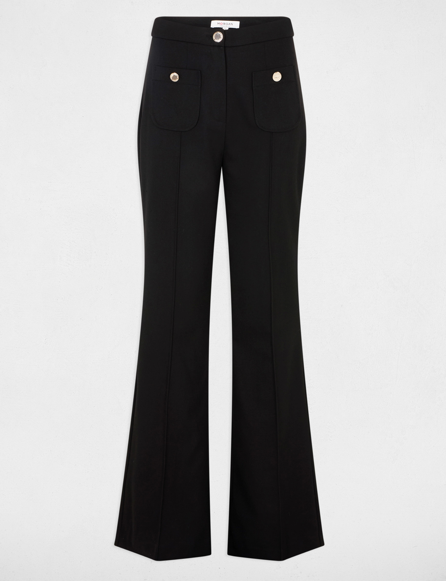 pantalon boot cut negro mujer Pantalón boot-cut negro mujer