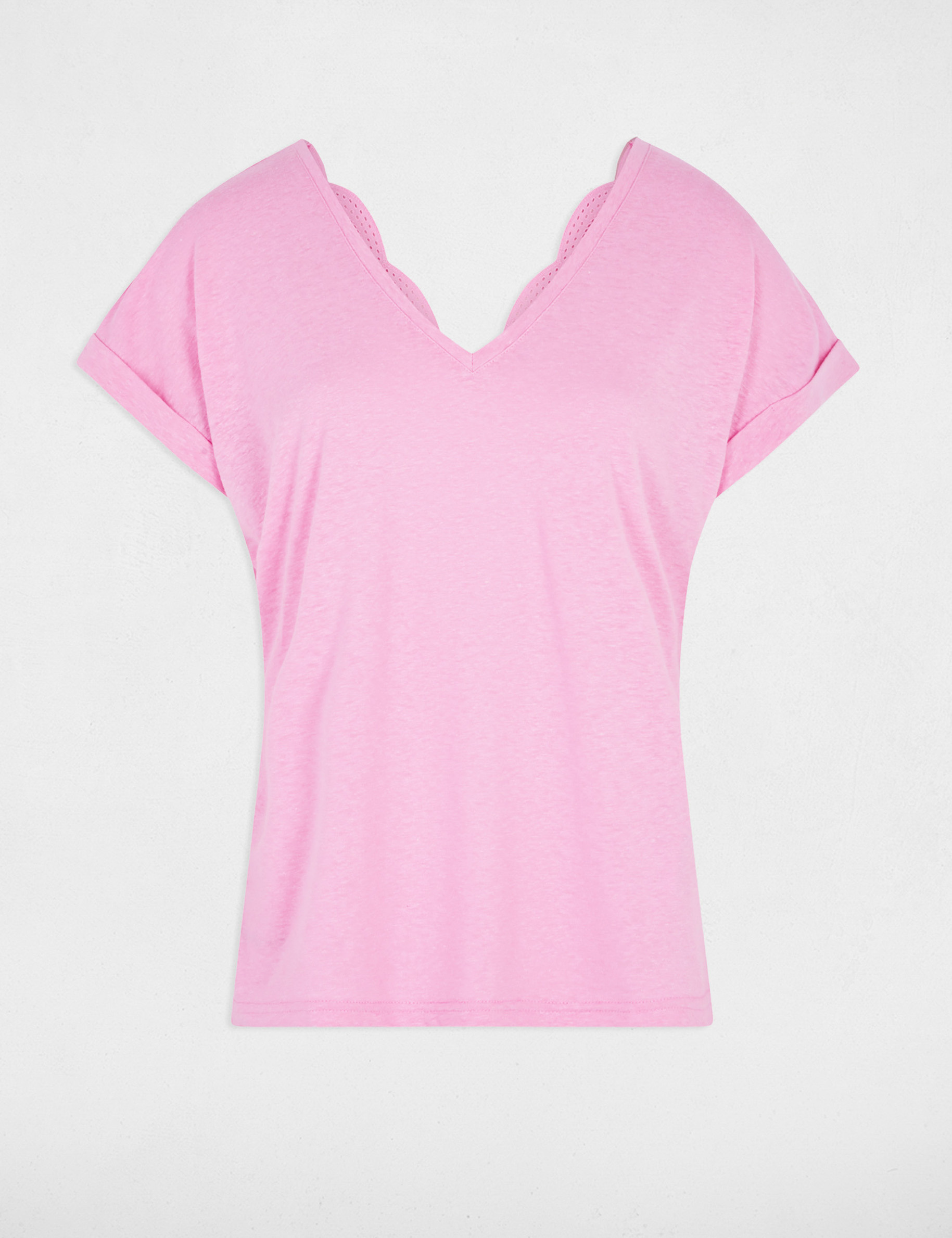 camiseta manga corta rosa mujer Camiseta manga corta rosa mujer