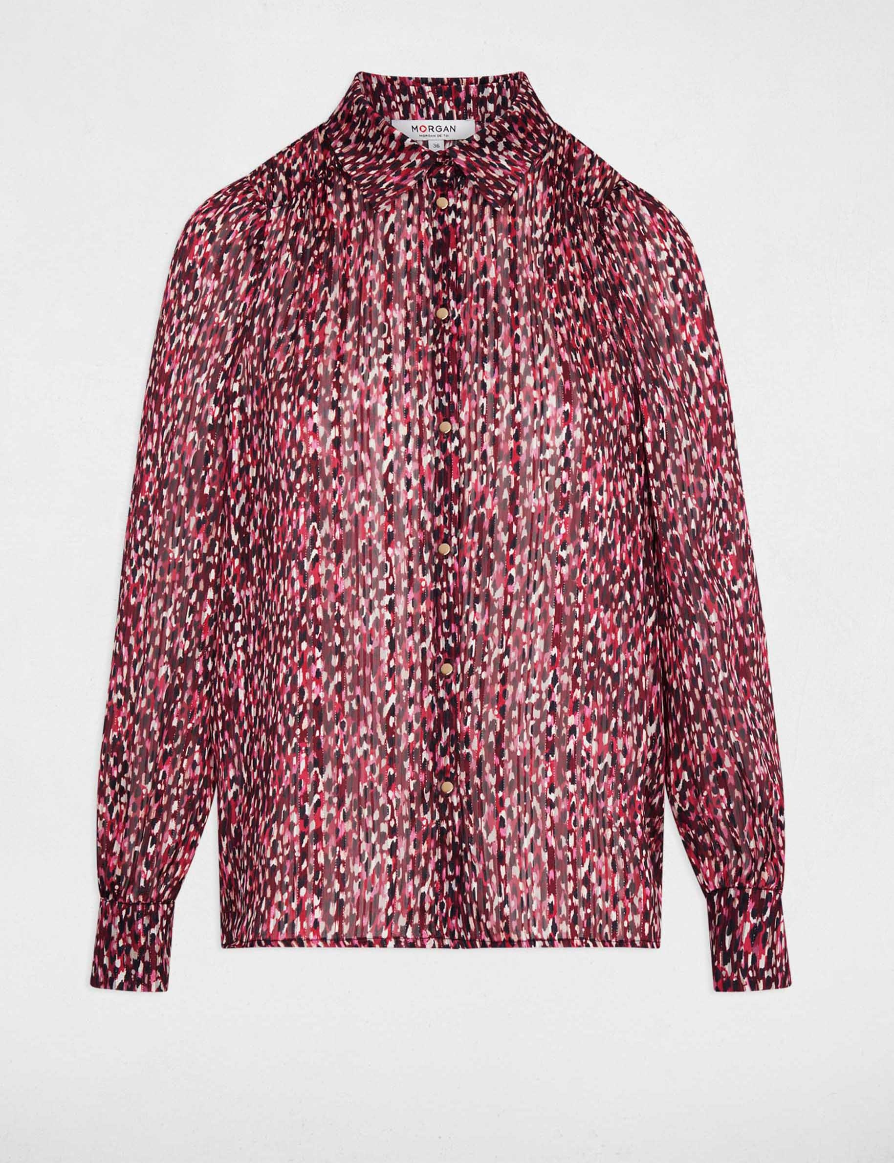 Camisa de gasa estampada multicolor mujer