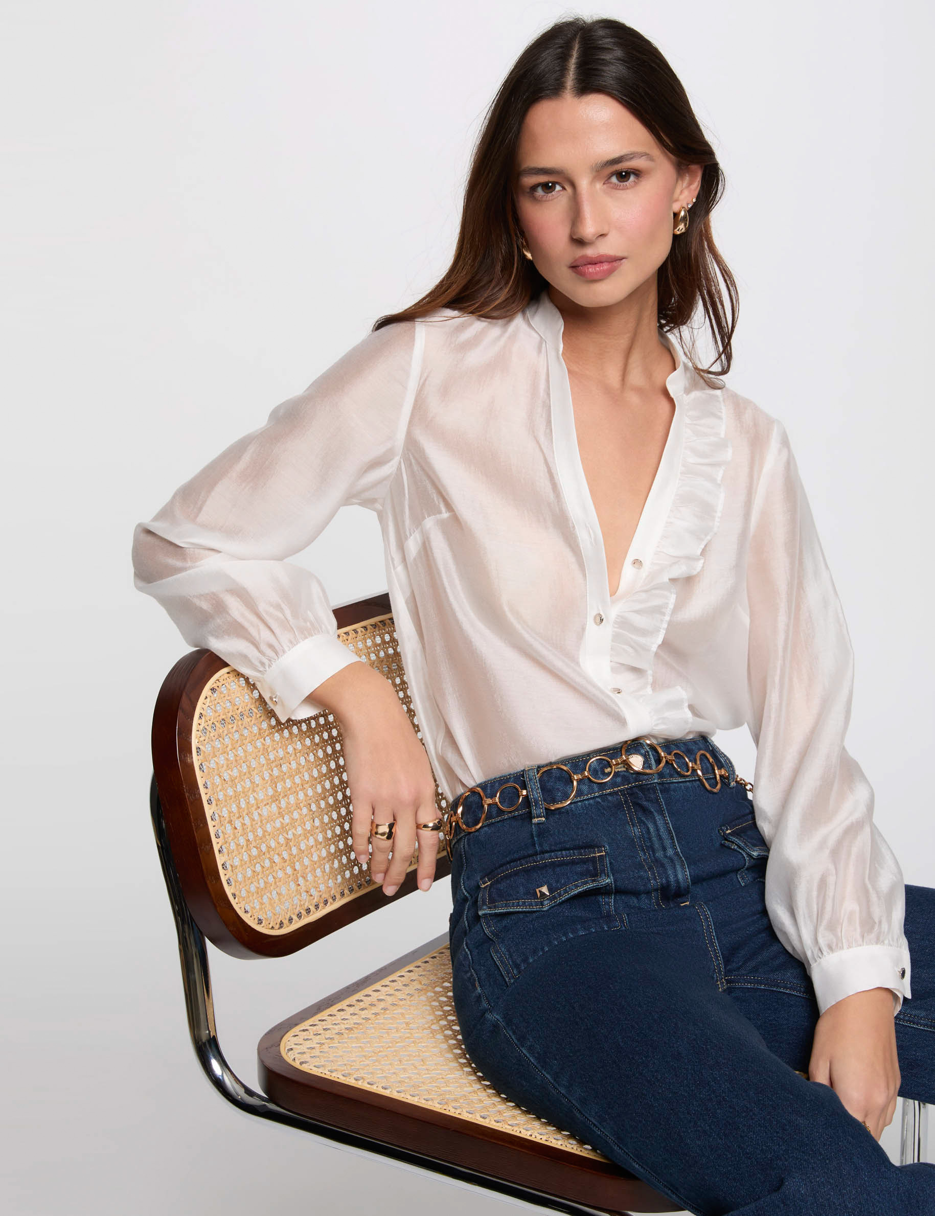 camisa manga larga blanco mujer Camisa manga larga blanco mujer