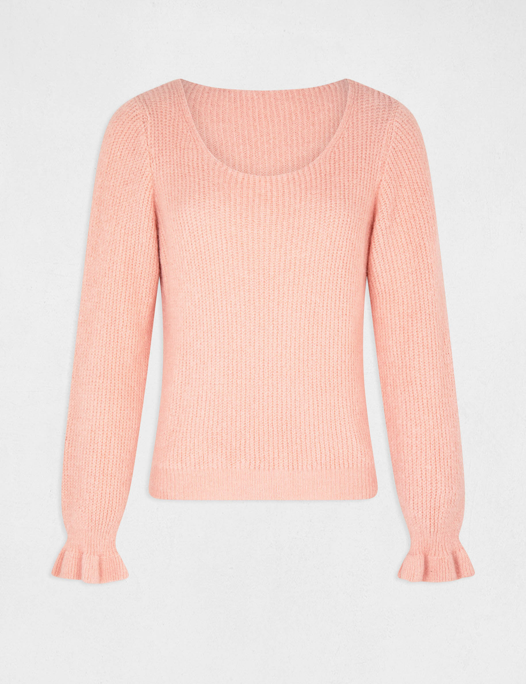jersey manga larga con cuello redondo corail mujer Jersey manga larga con cuello redondo corail mujer