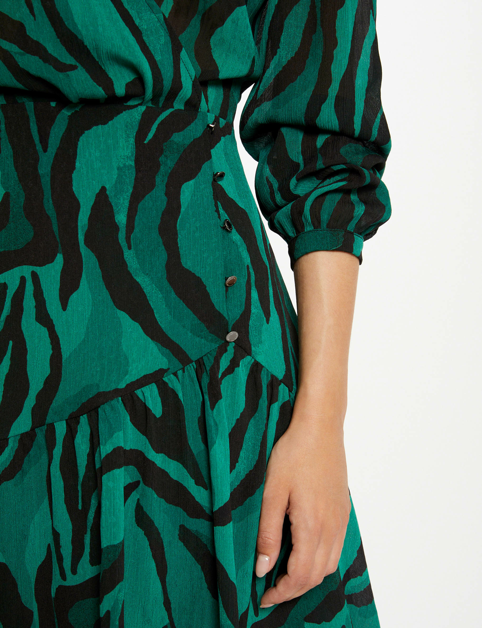 Vestido evasé estampado animal multico mujer