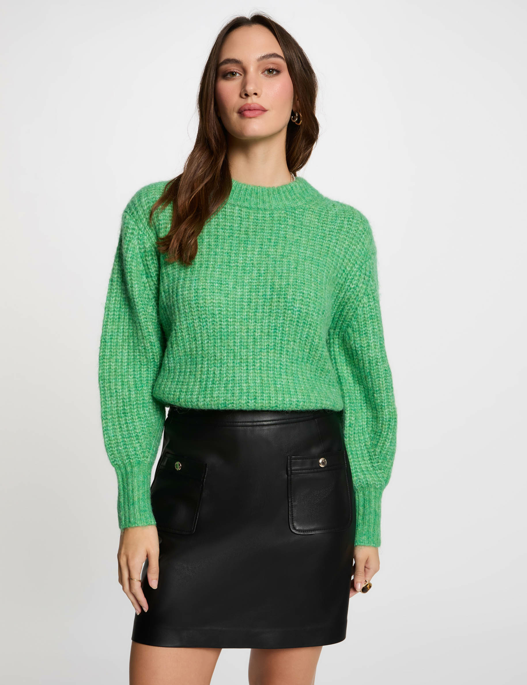 falda corta cuero sintetico negro mujer Falda corta cuero sintético negro mujer