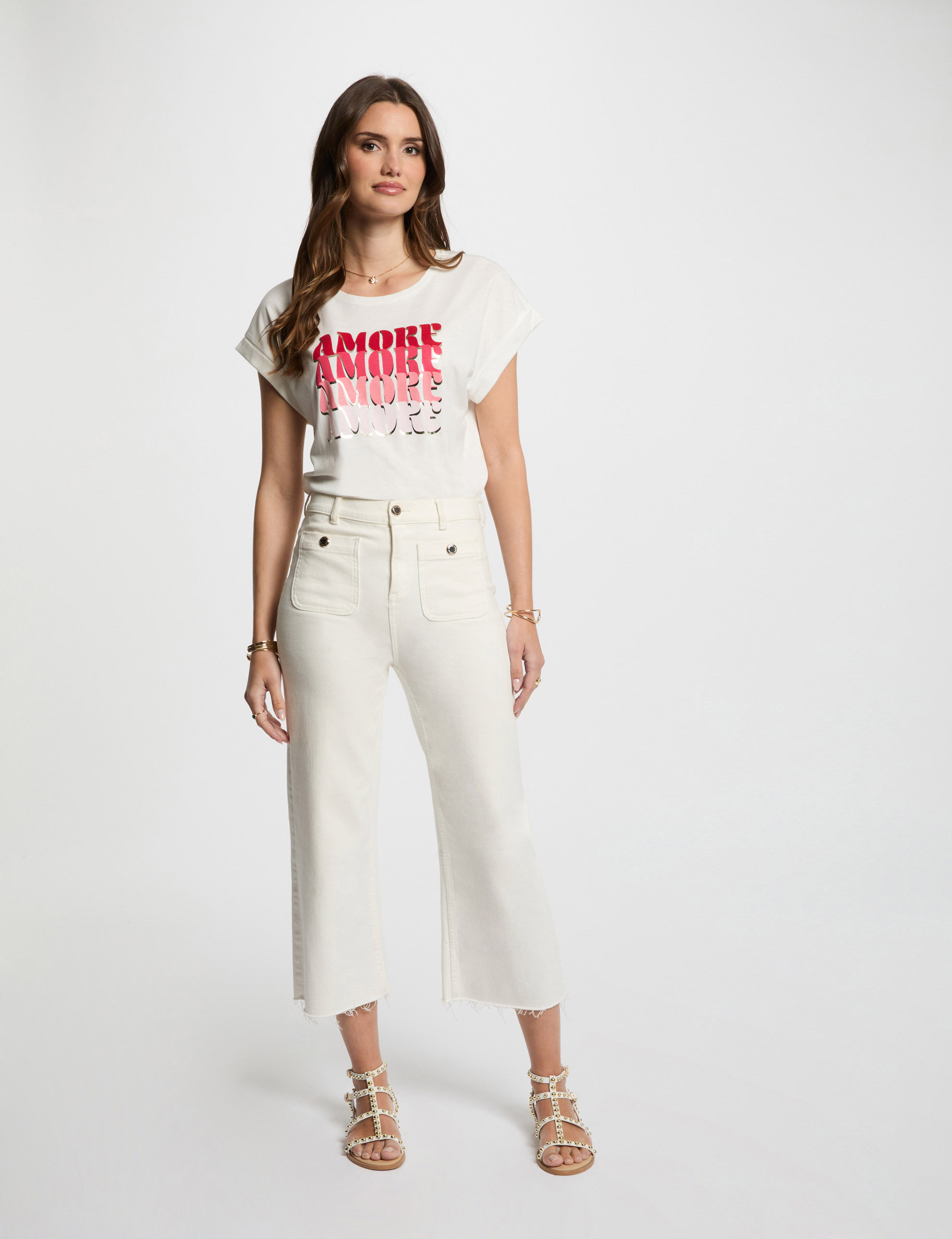 camiseta con mensaje blanco mujer Camiseta con mensaje blanco mujer
