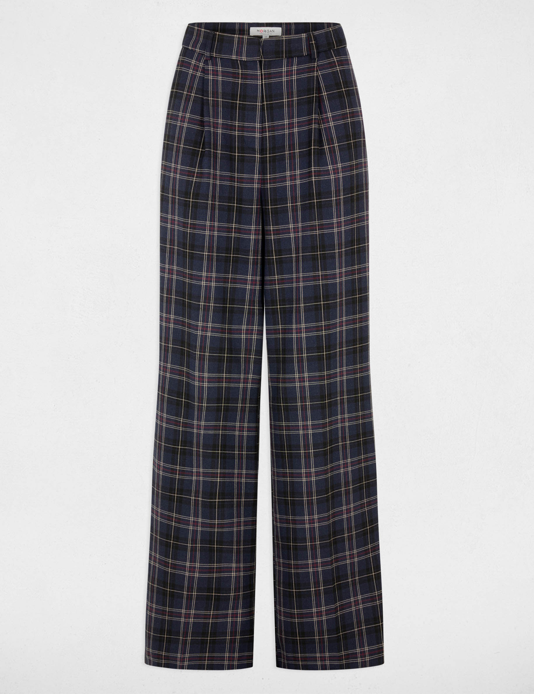Pantal&oacute;n ancho de tiro alto multicolor mujer