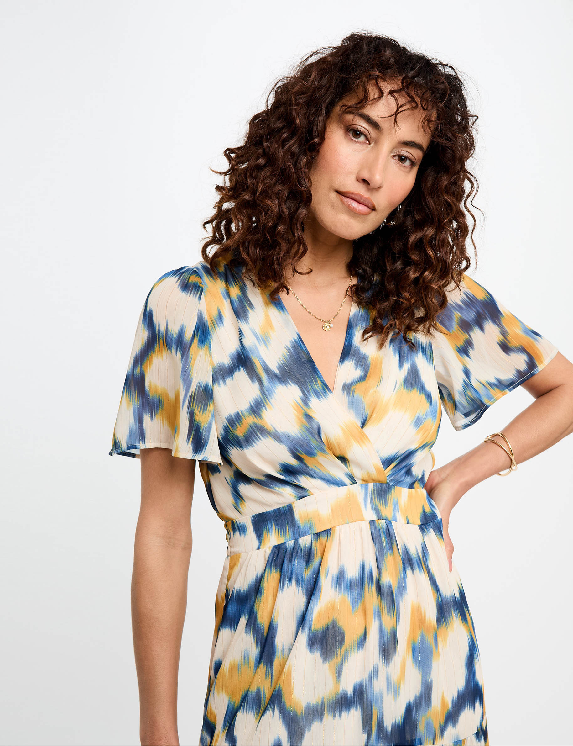 vestido largo recto estampado multicolor mujer Vestido largo recto estampado multicolor mujer