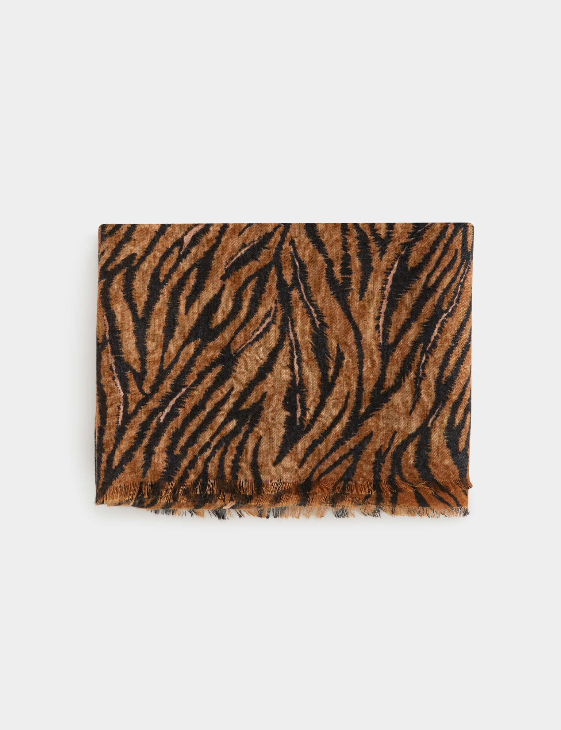 fular estampado animal marron mujer Fular estampado animal marrón mujer