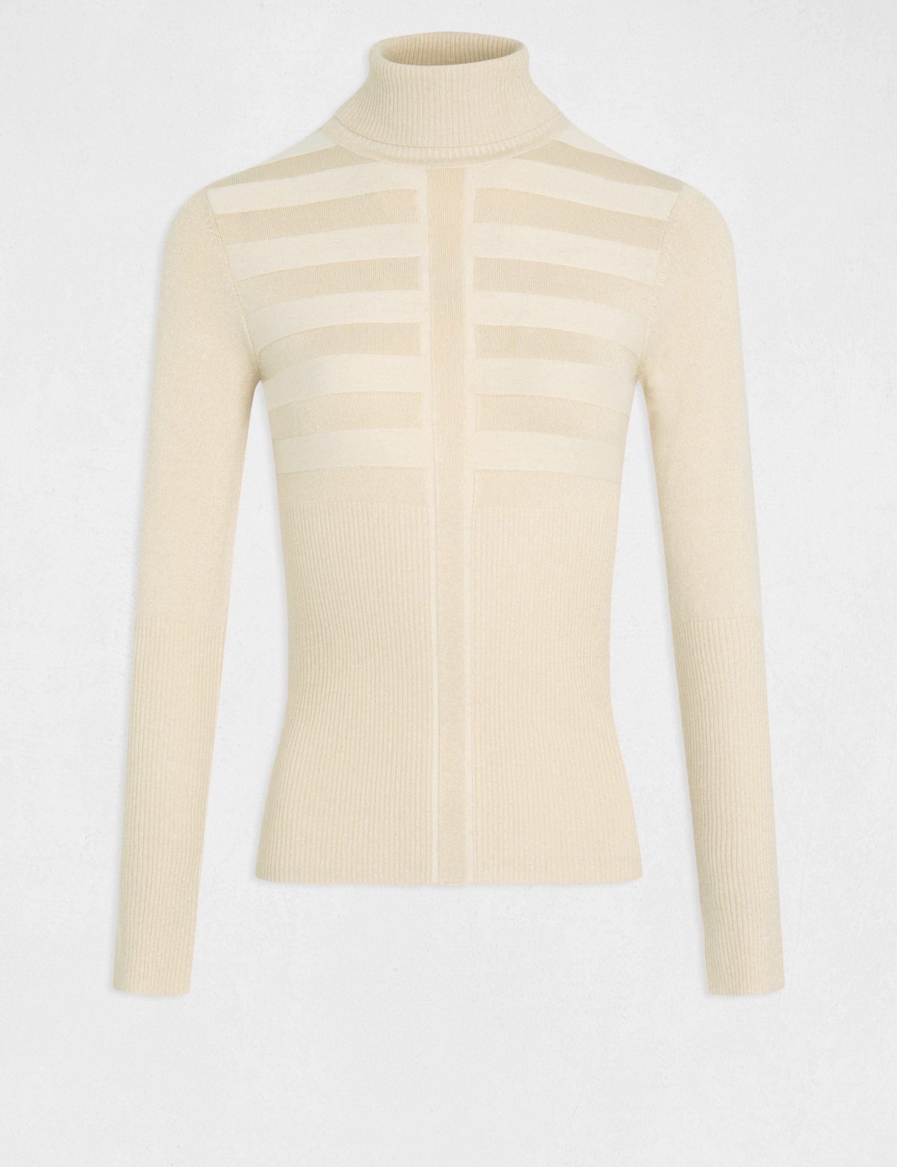 jersey manga larga con cuello de tortuga rosa claro mujer Jersey manga larga con cuello de tortuga rosa claro mujer