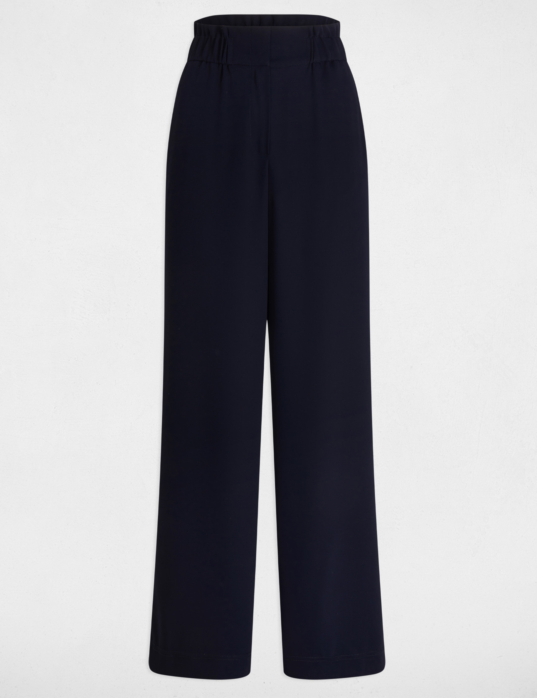 pantaln pernera ancha azul marino mujer Pantal�n pernera ancha azul marino mujer