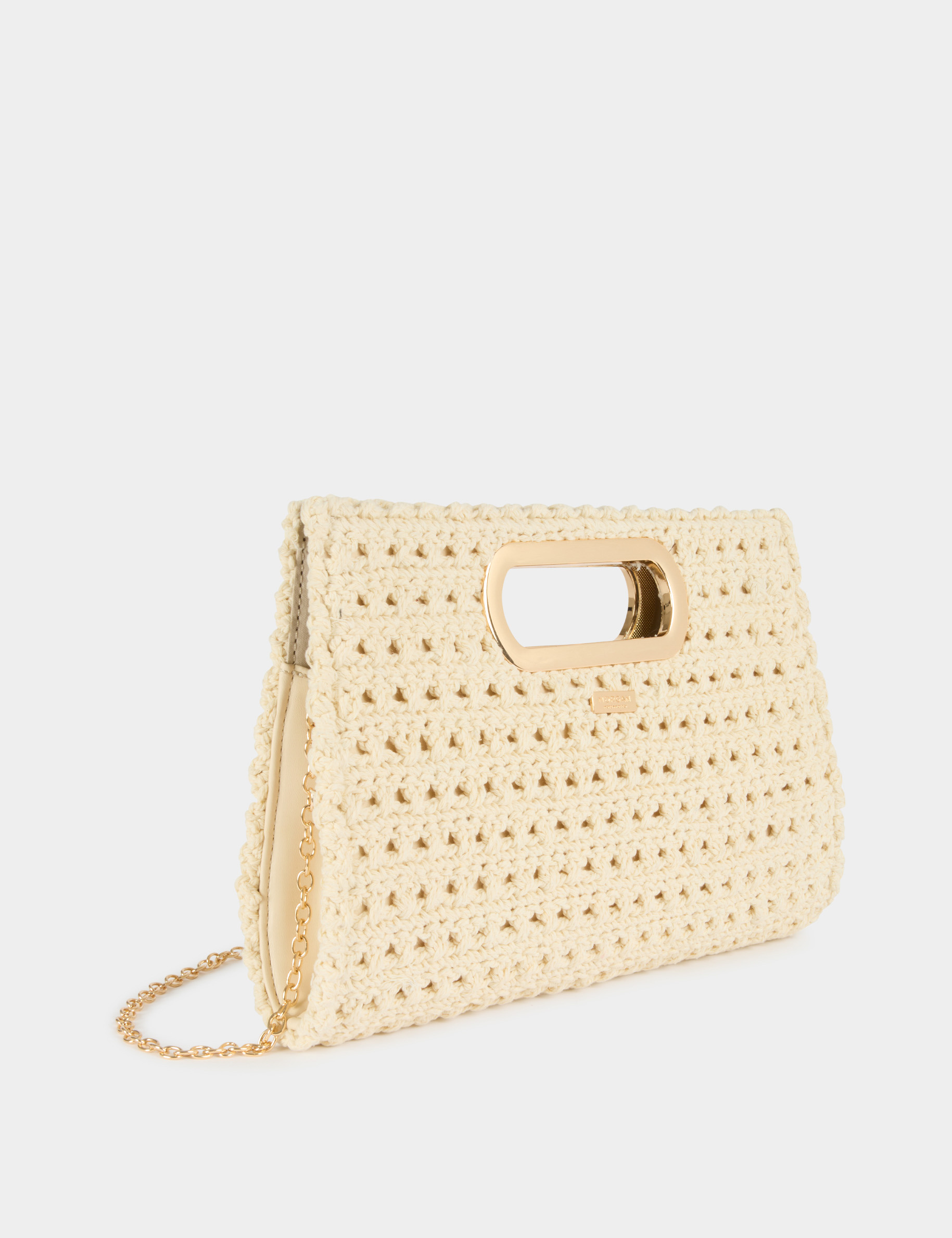 Bolsita de punto marfil mujer