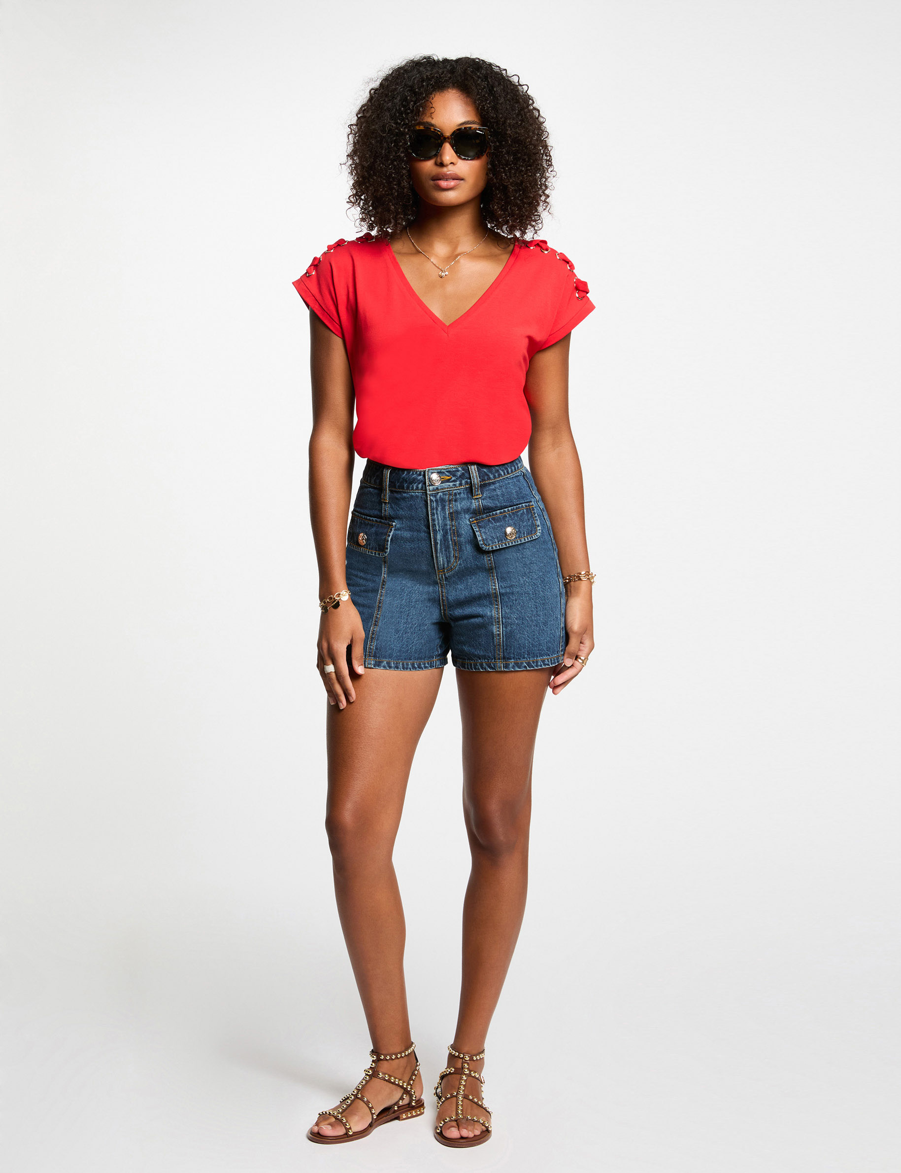 camiseta manga corta rojo mujer Camiseta manga corta rojo mujer