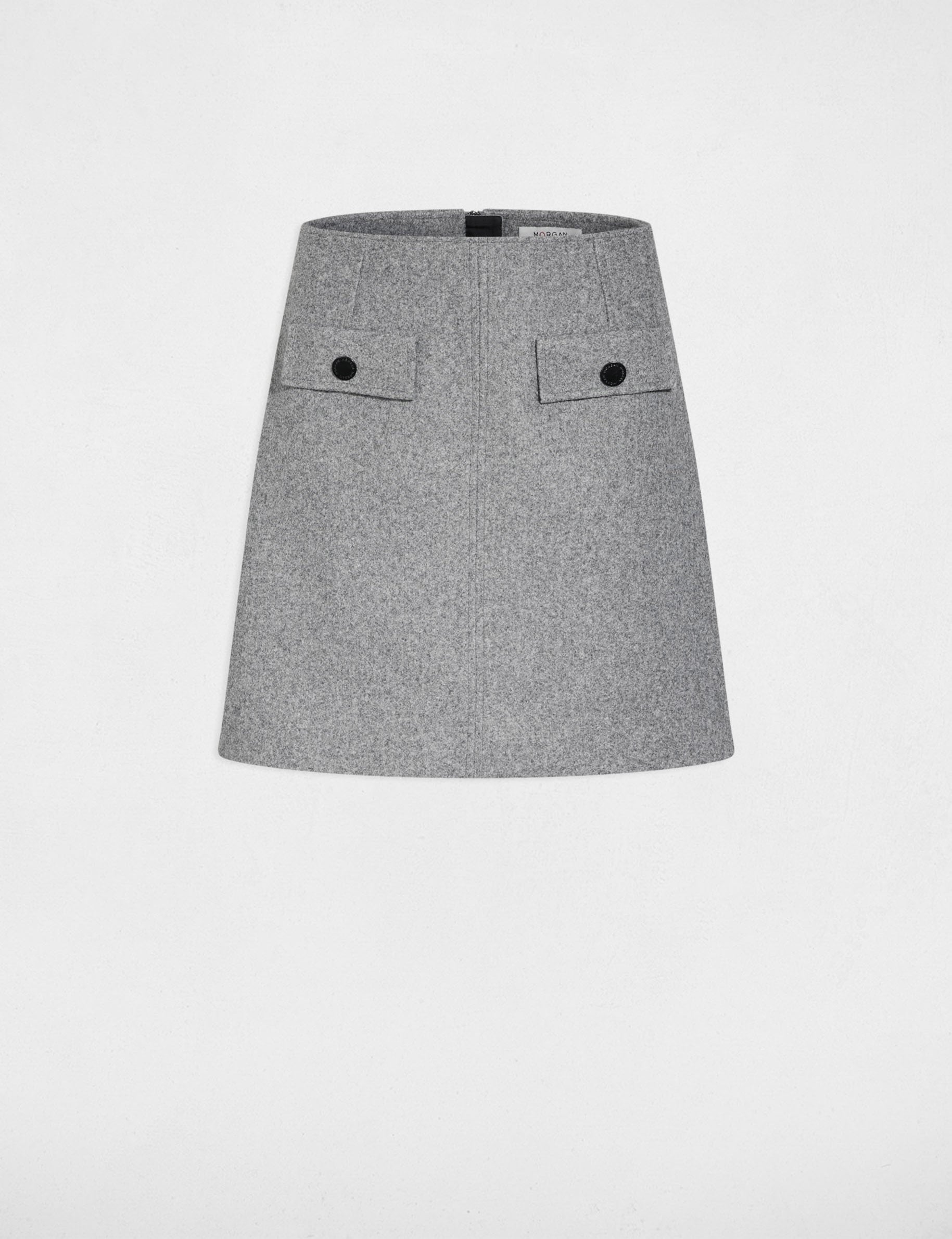 Falda corta ajustada gris moyen mujer