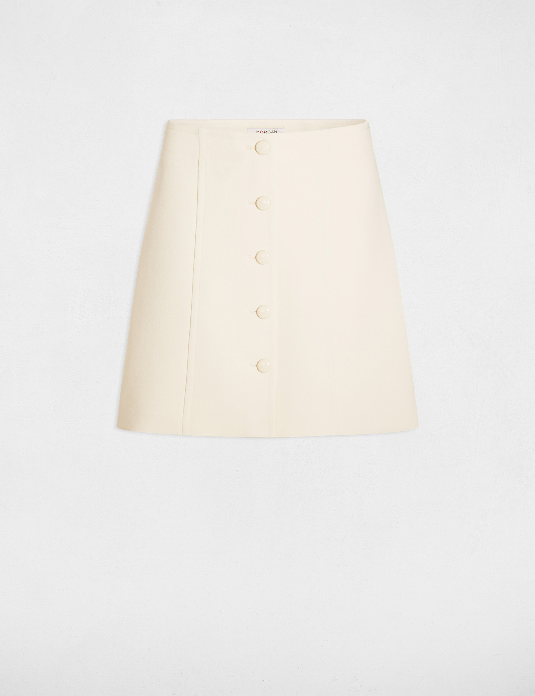 Falda corta ajustada creme mujer