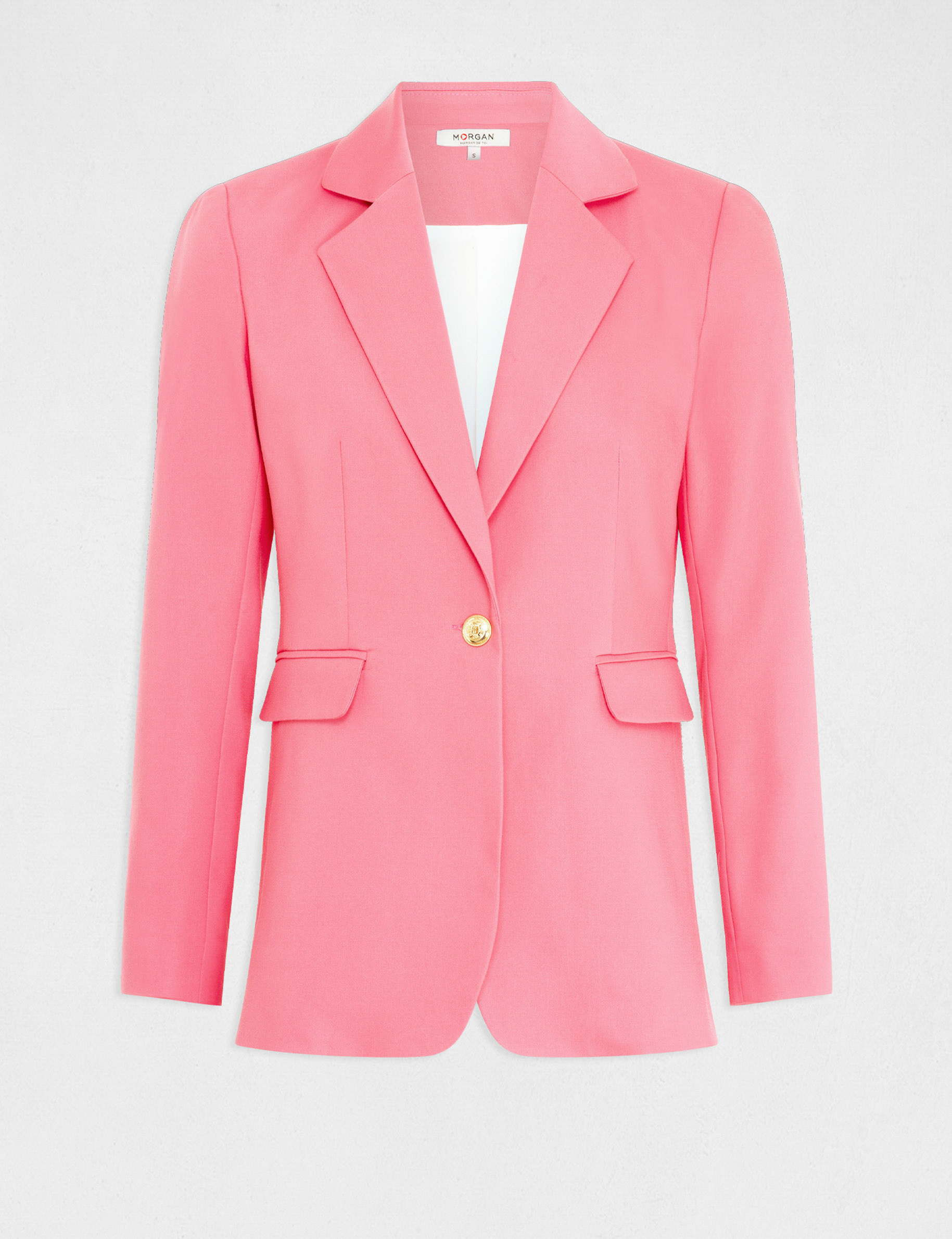 americana entallada abotonada rosa mujer Americana entallada abotonada rosa mujer