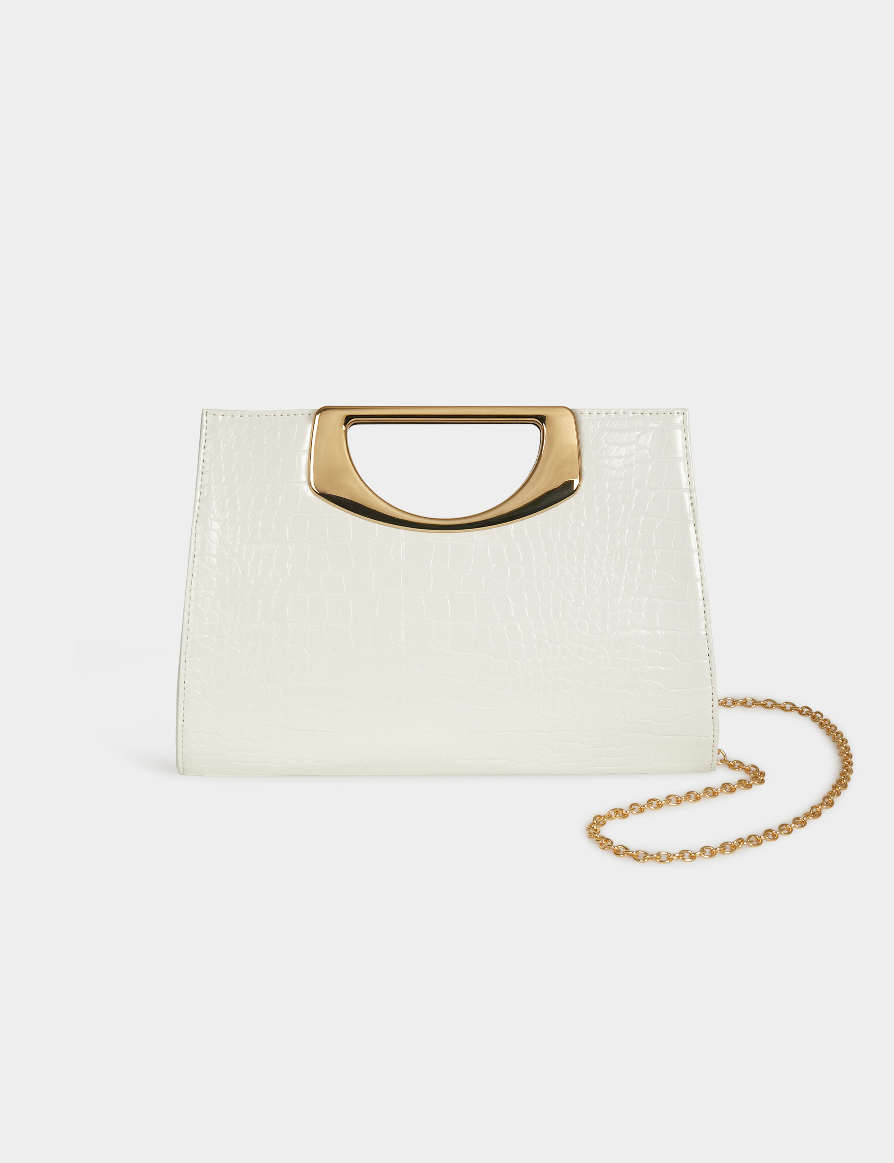 bolso cartera de mano efecto cocodrilo blanco mujer Bolso cartera de mano efecto cocodrilo blanco mujer