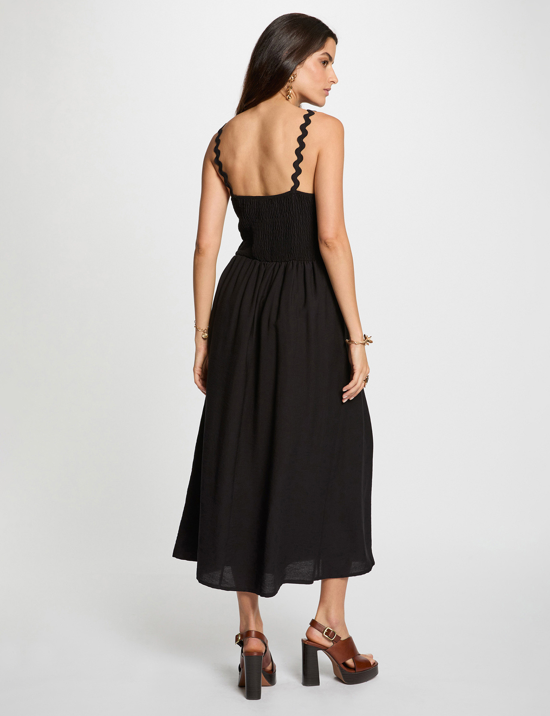 vestido ajustado tirantes fantasia negro mujer Vestido ajustado tirantes fantasía negro mujer