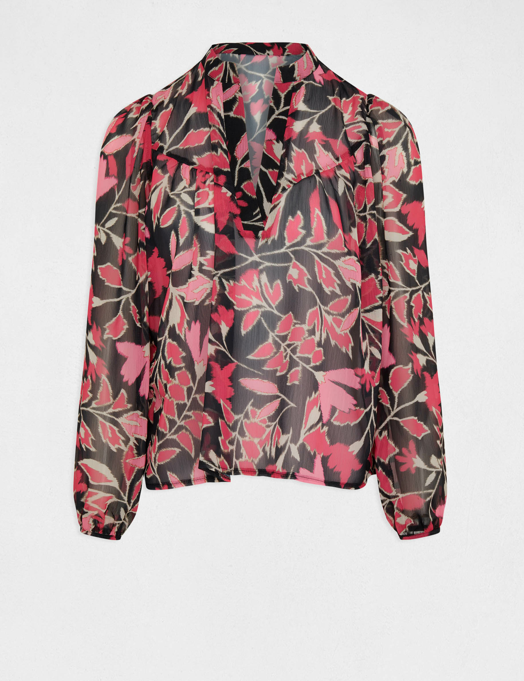 blusa manga larga estampado vegetal multico mujer Blusa manga larga estampado vegetal multico mujer