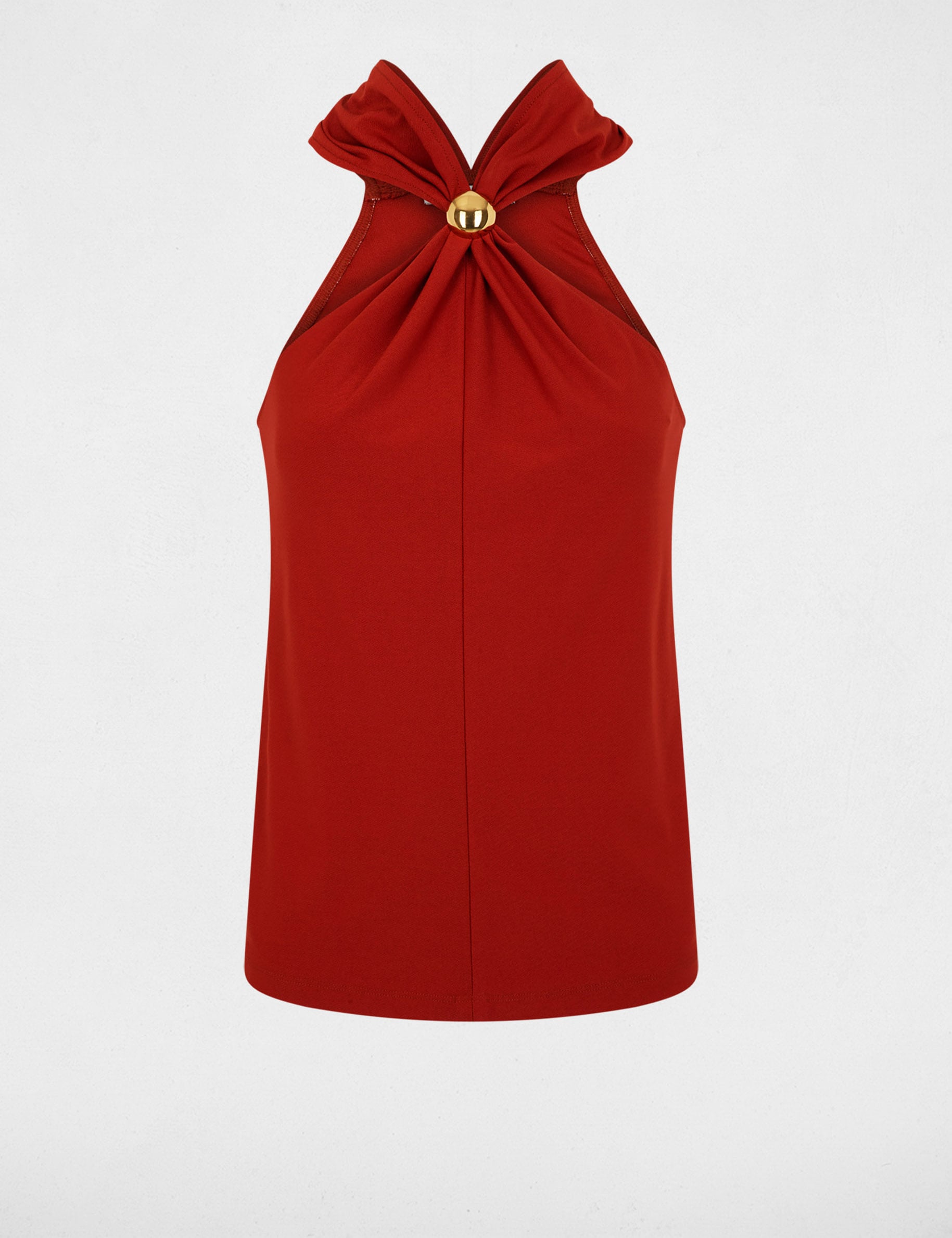 Top de tirantes con cuello ajustable naranja oscuro mujer
