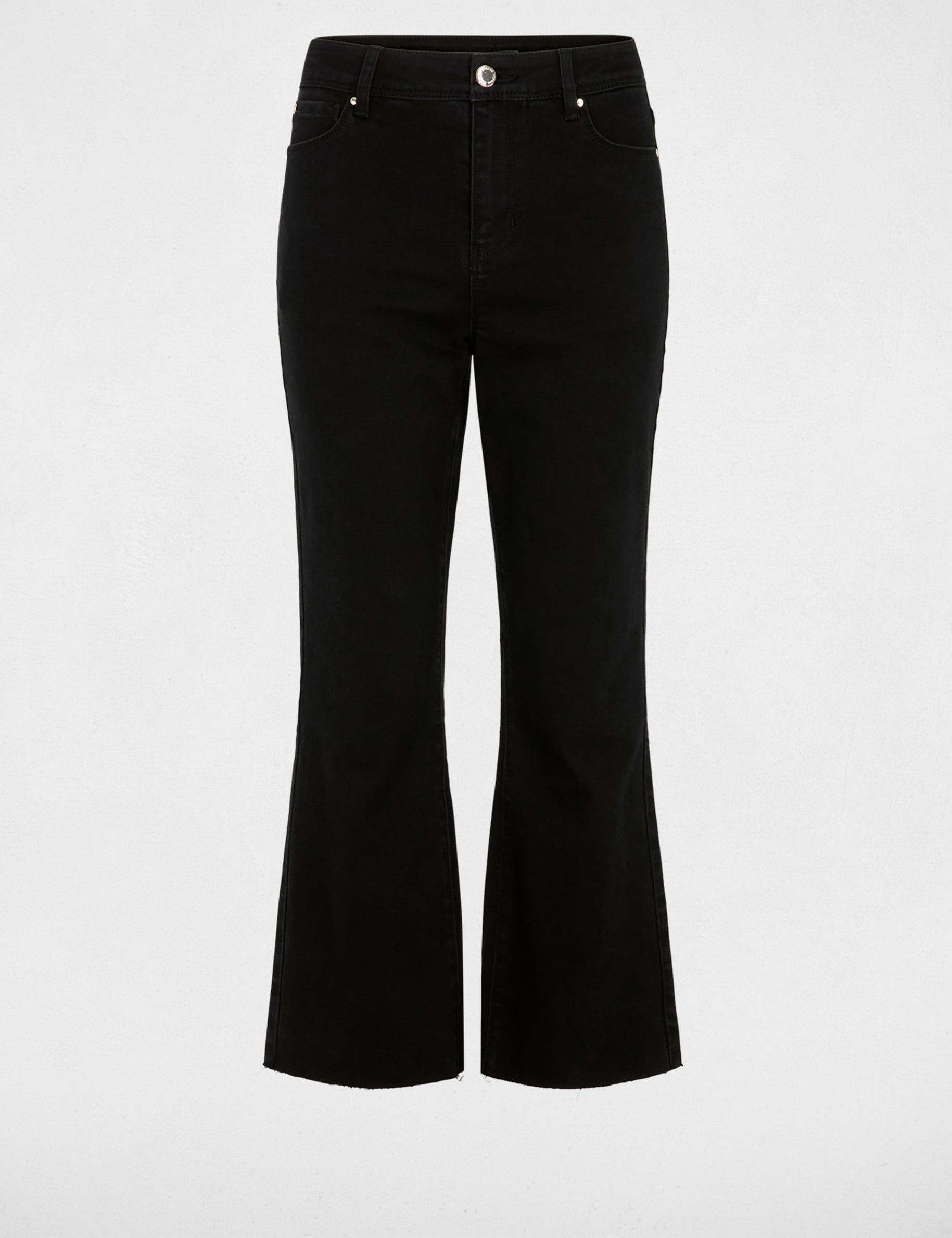 Vaqueros flare 7/8 negro mujer