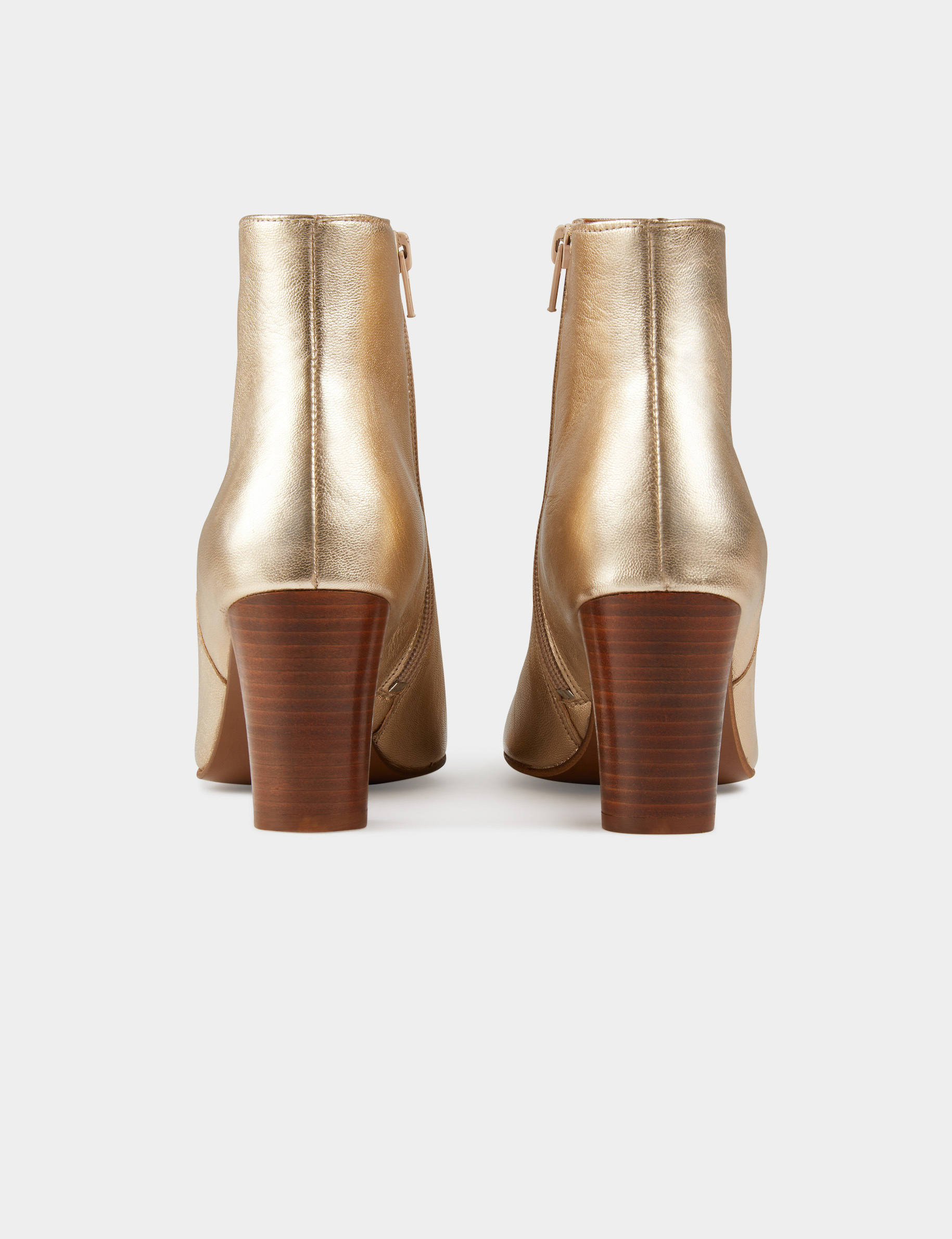 botines metalizados de cuero dorado mujer Botines metalizados de cuero dorado mujer