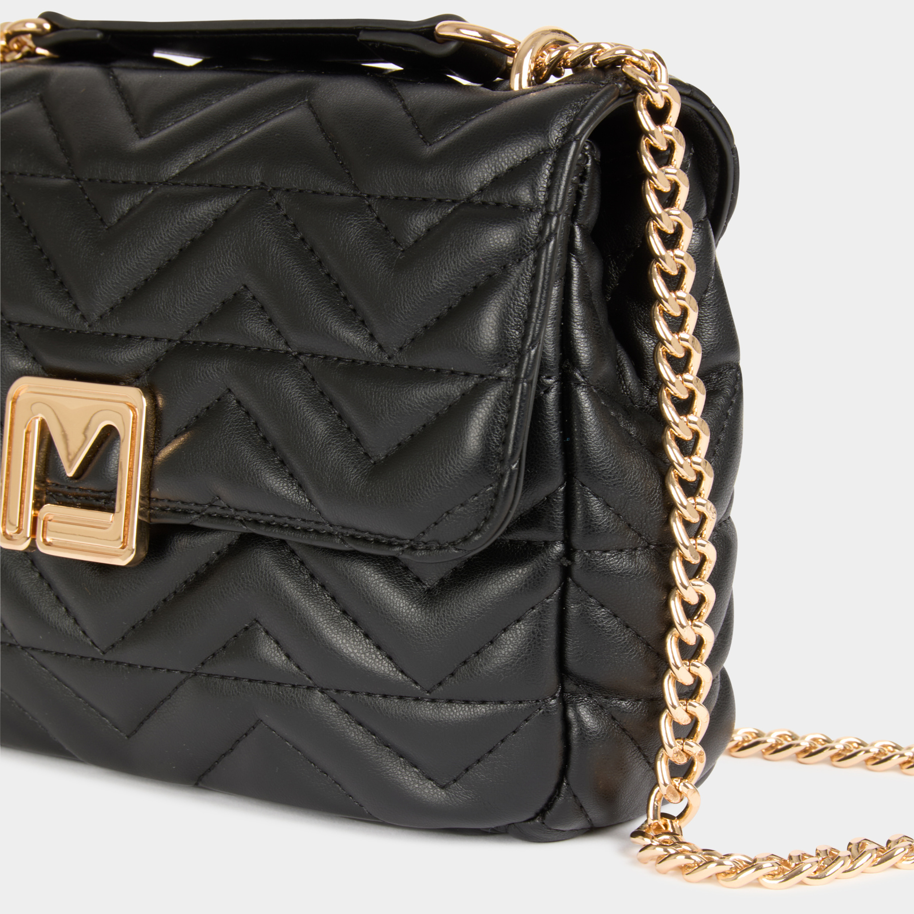 bolso acolchado hebilla m negro mujer Bolso acolchado hebilla M negro mujer