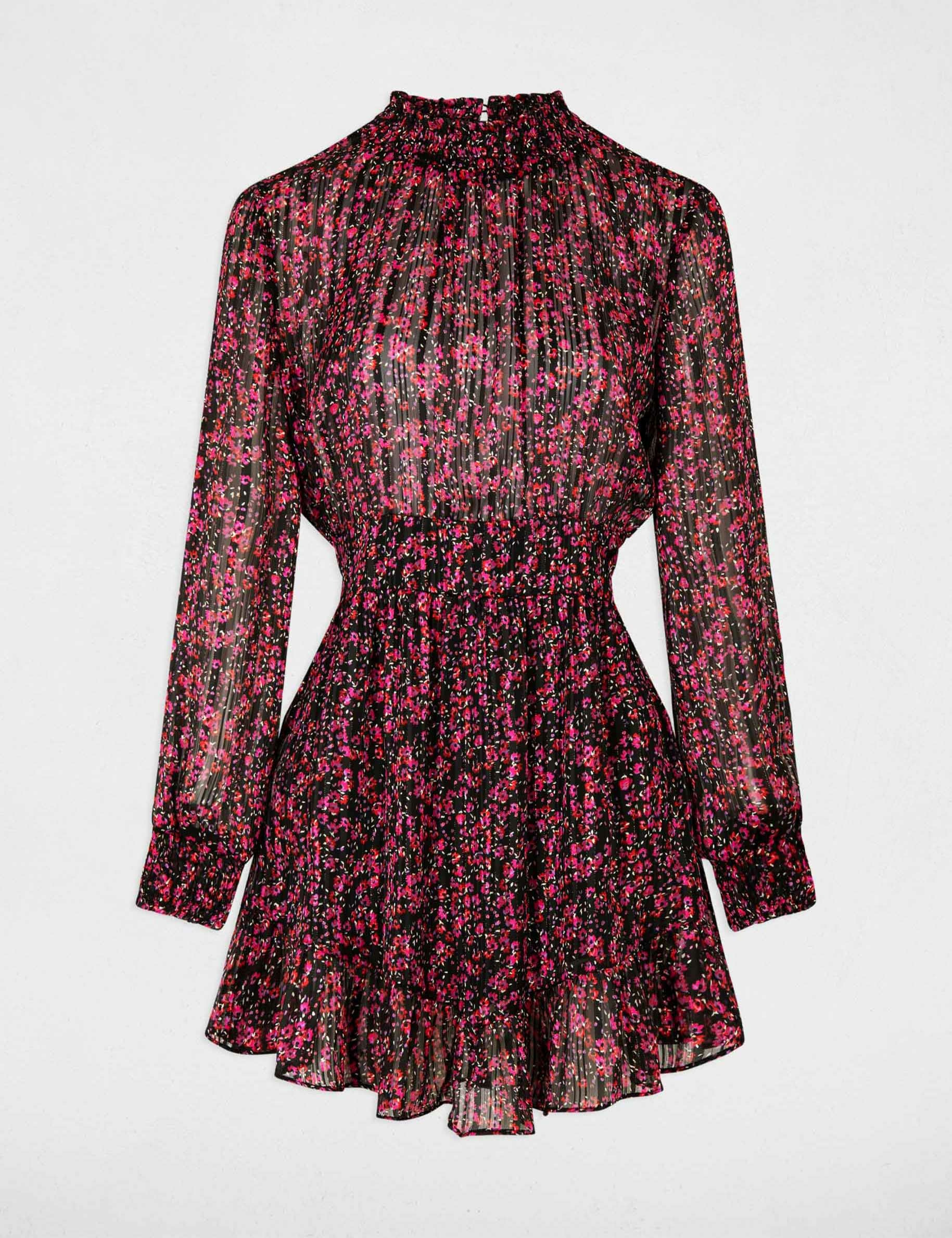 Vestido entallado estampado floral multico mujer