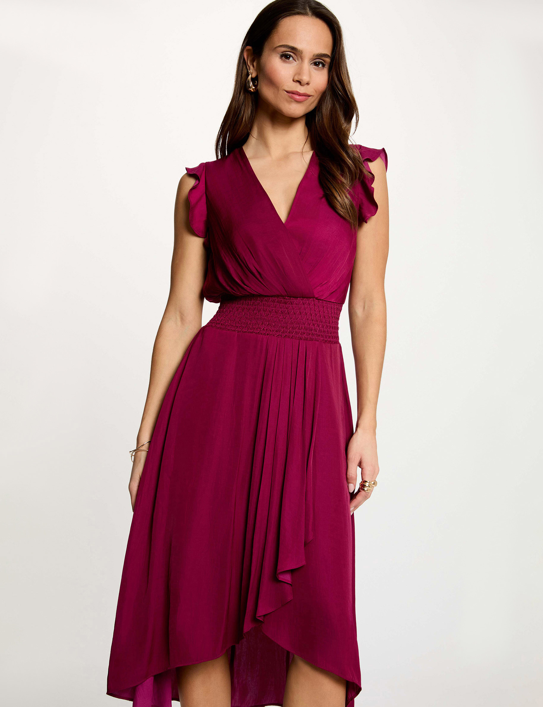 Vestido recto holgado sin mangas ciruela mujer