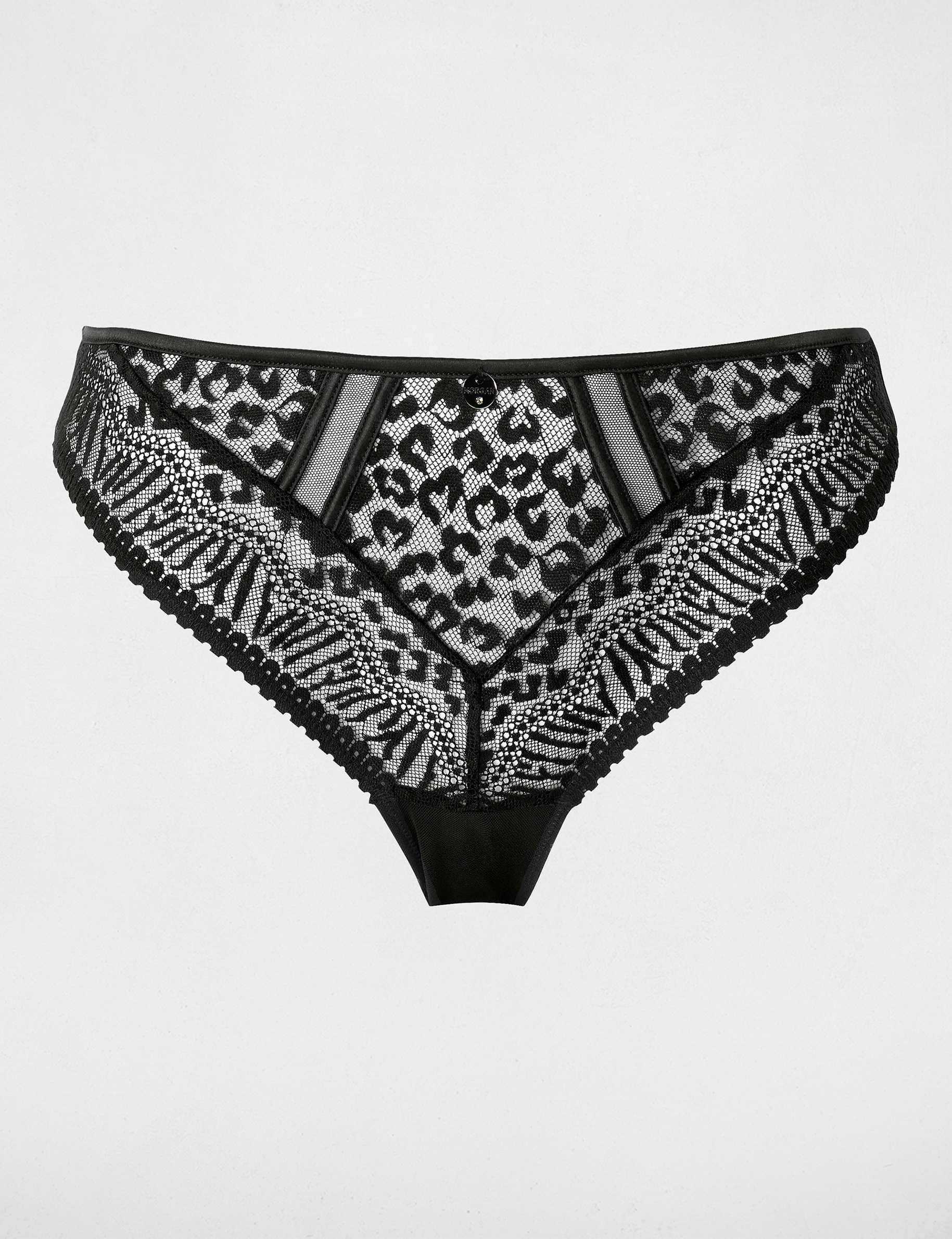 Braguita de encaje con tirantes finos negro mujer