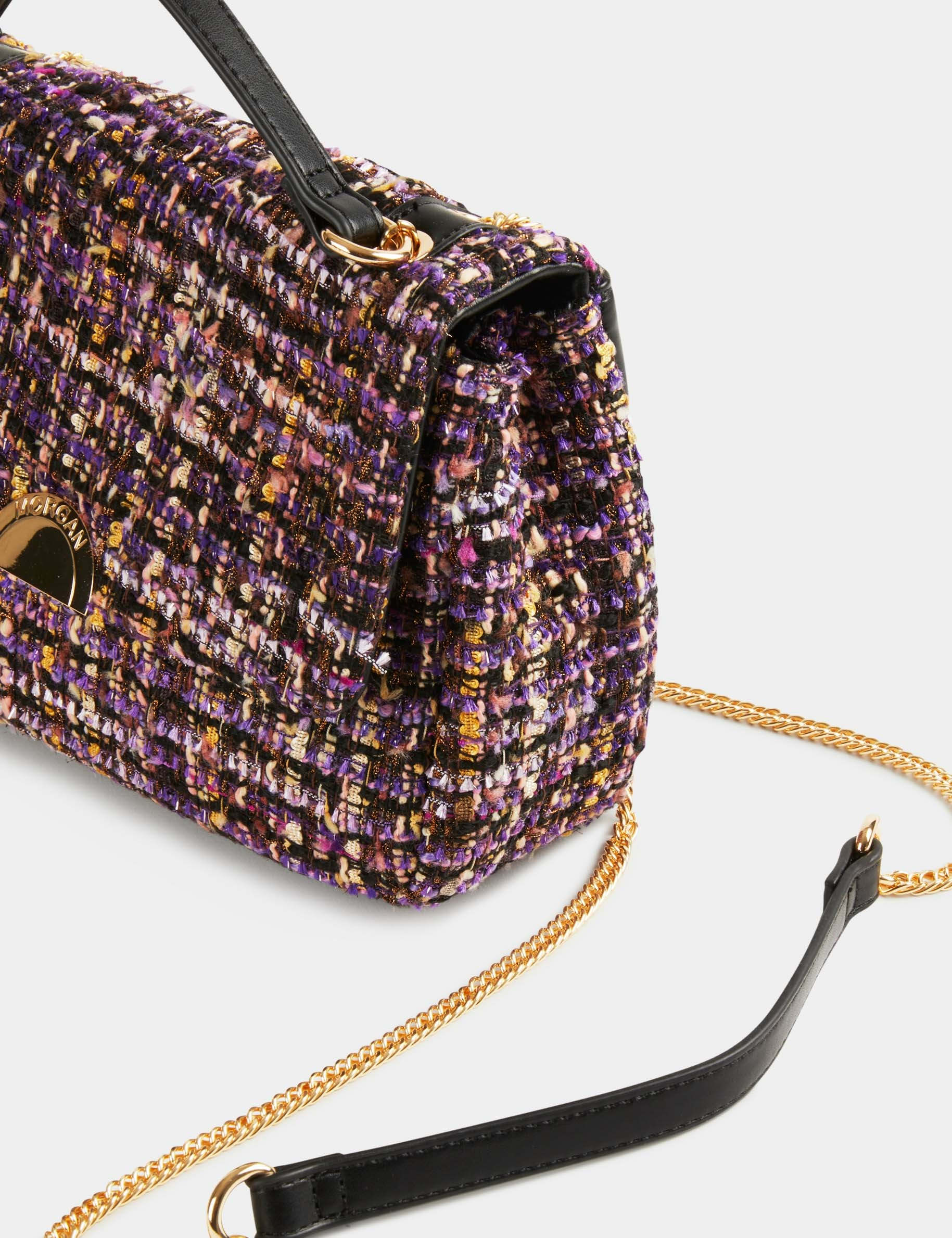 bolso con bandolera de cadena violeta mujer Bolso con bandolera de cadena violeta mujer