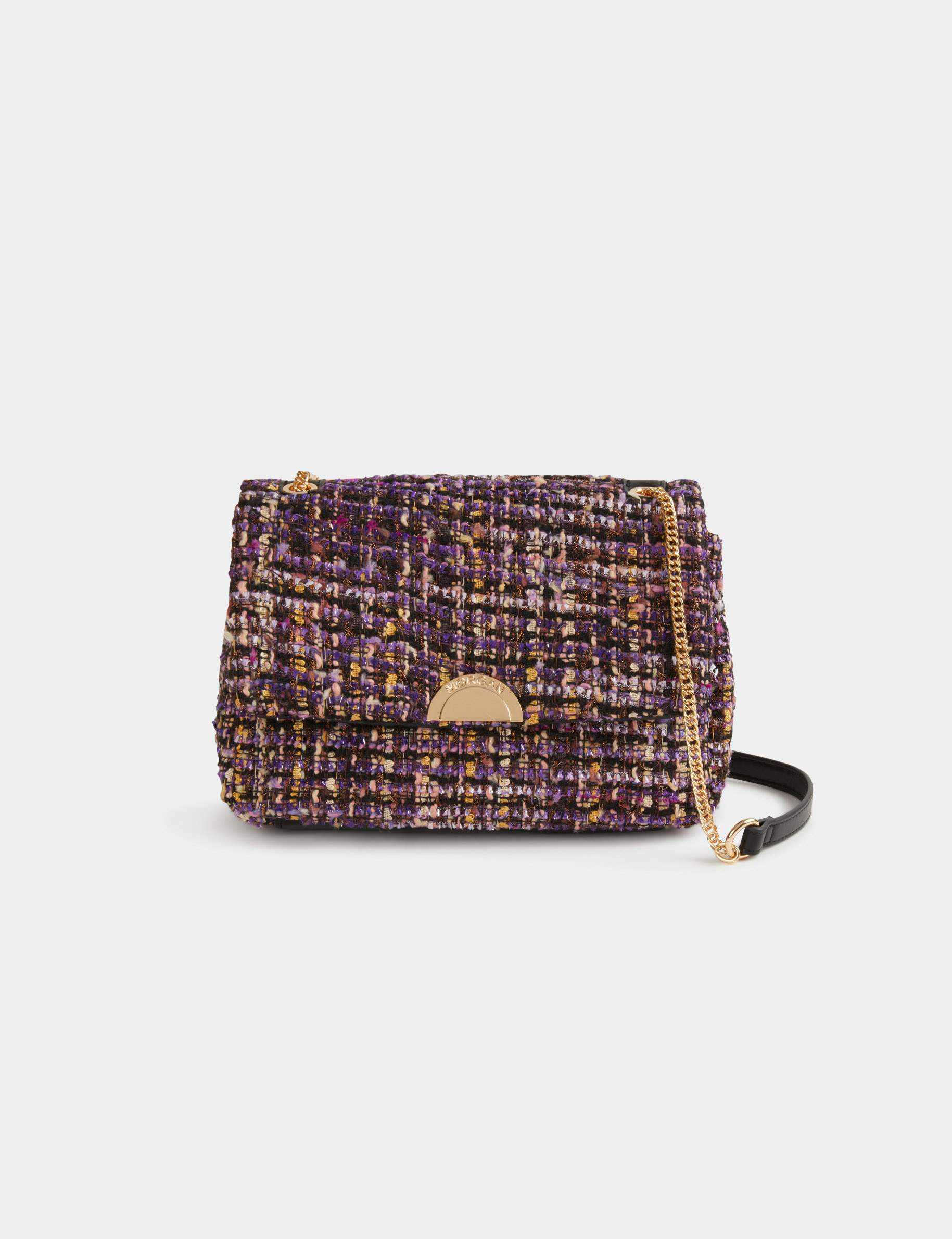 bolso con bandolera de cadena violeta mujer Bolso con bandolera de cadena violeta mujer