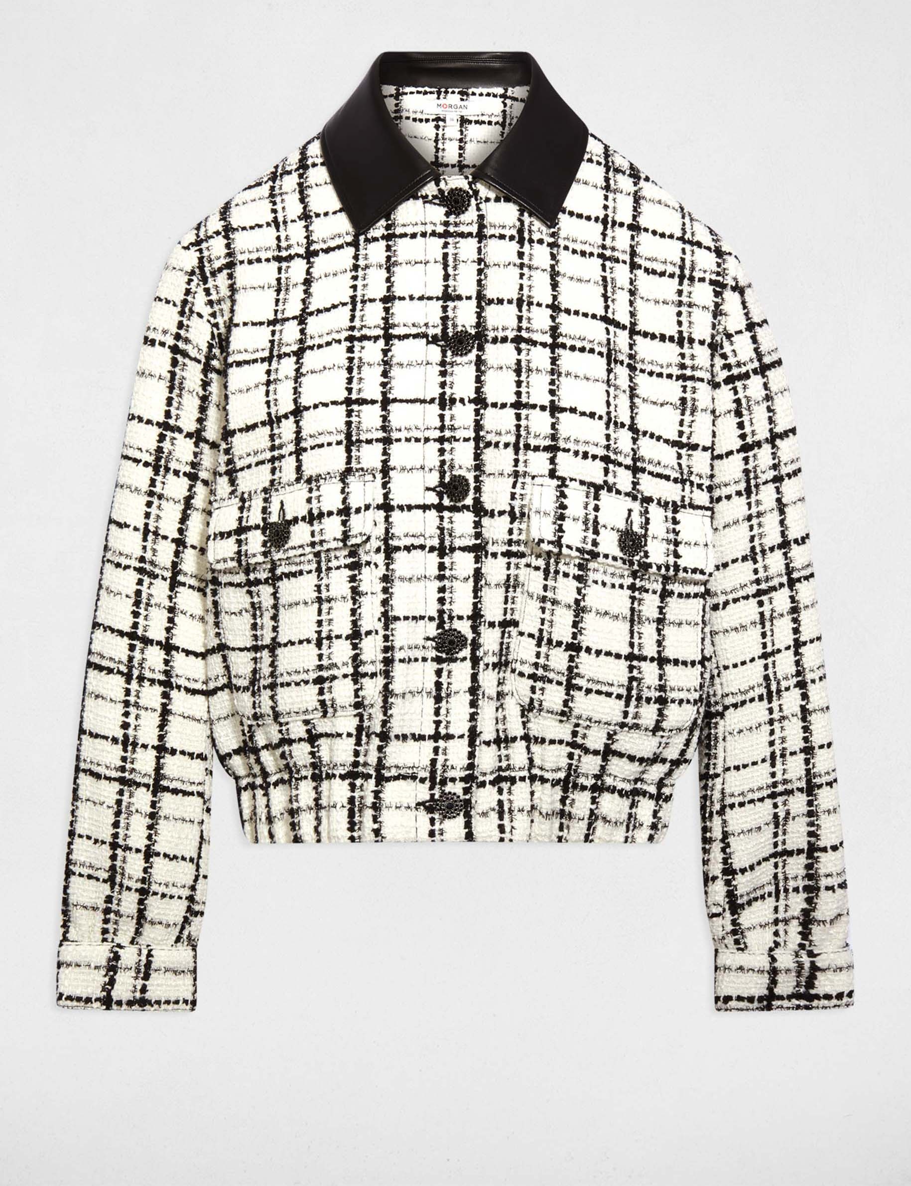 Chaqueta oversize de tweed multicolor mujer