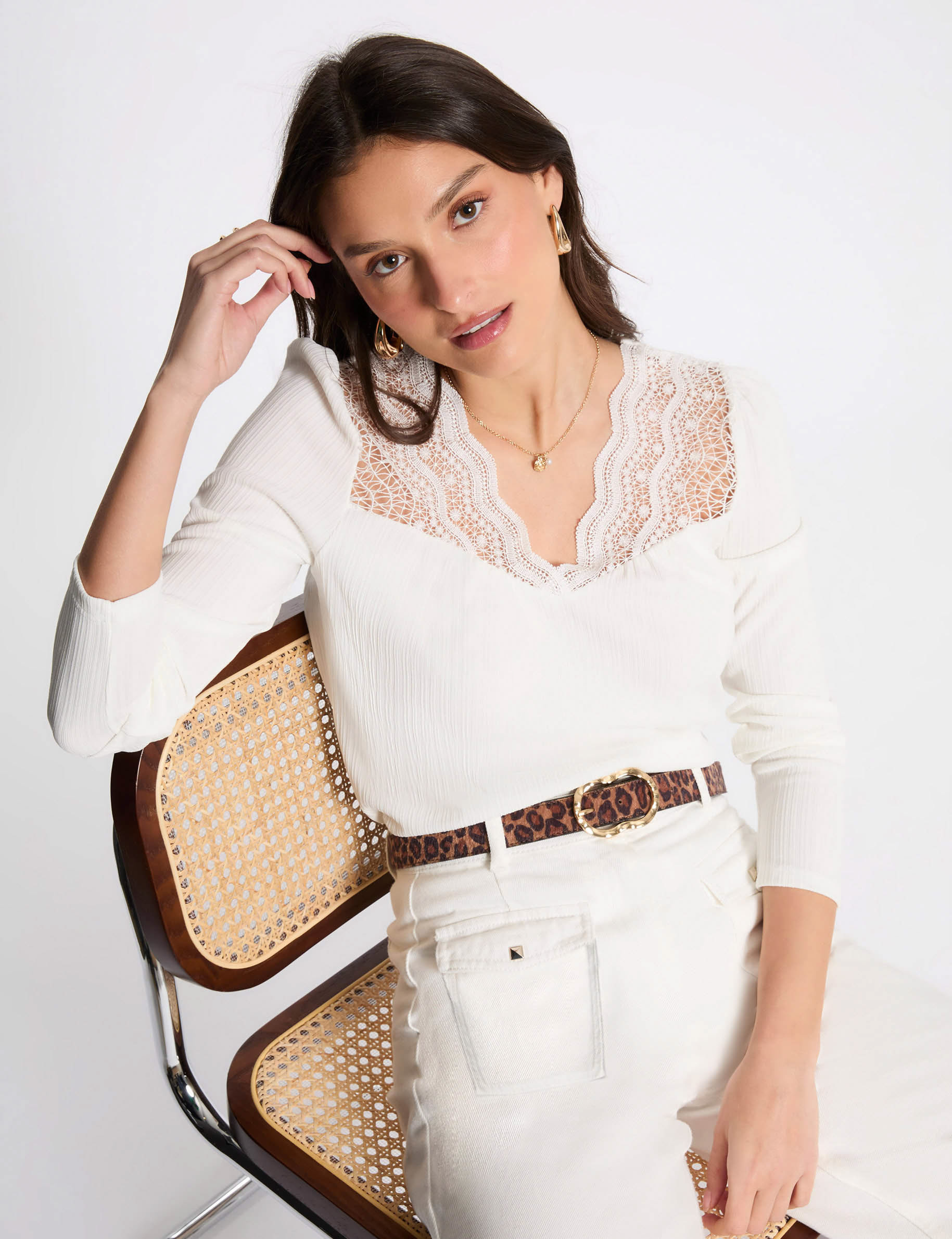camiseta manga larga blanco mujer Camiseta manga larga blanco mujer