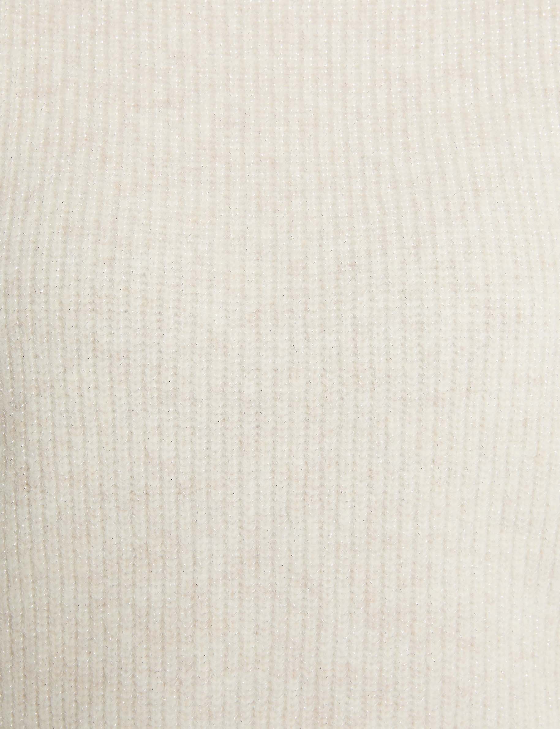 Jersey de cuello alto marfil mujer