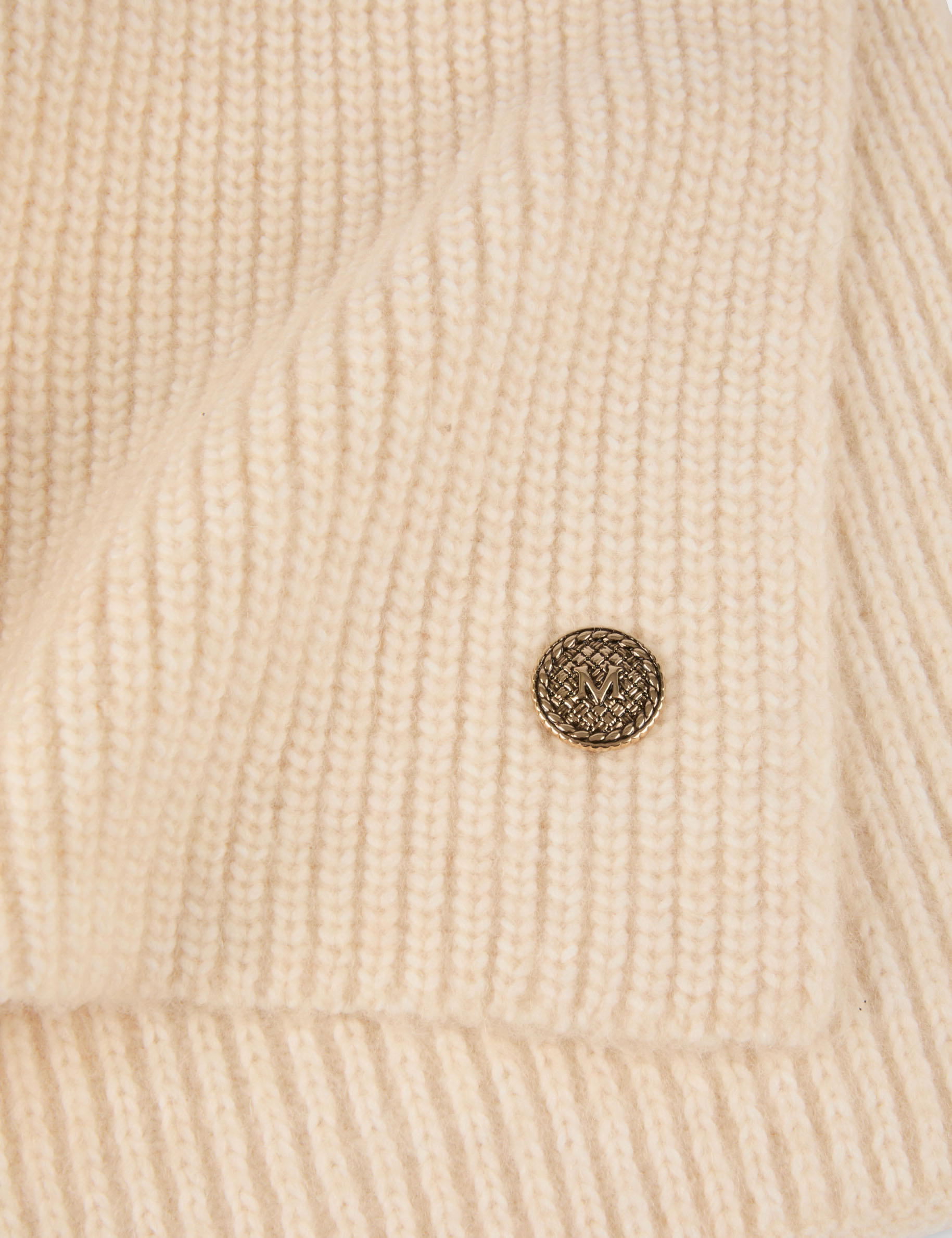 Bufanda de punto marfil mujer