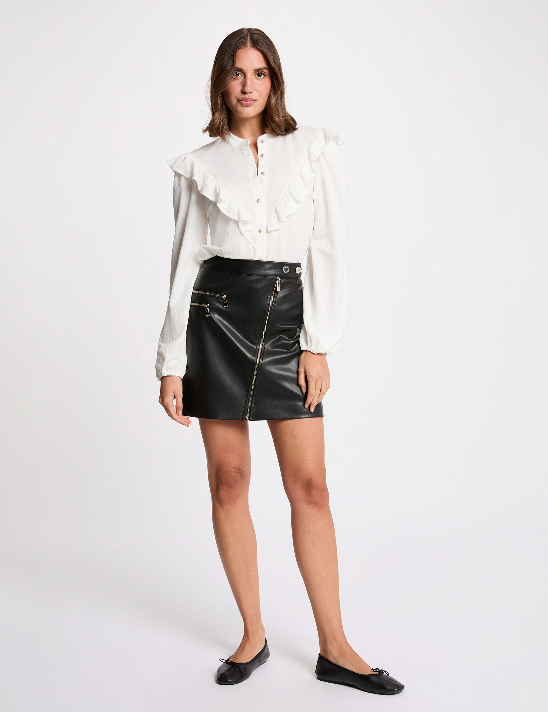 Falda corta ajustada negro mujer