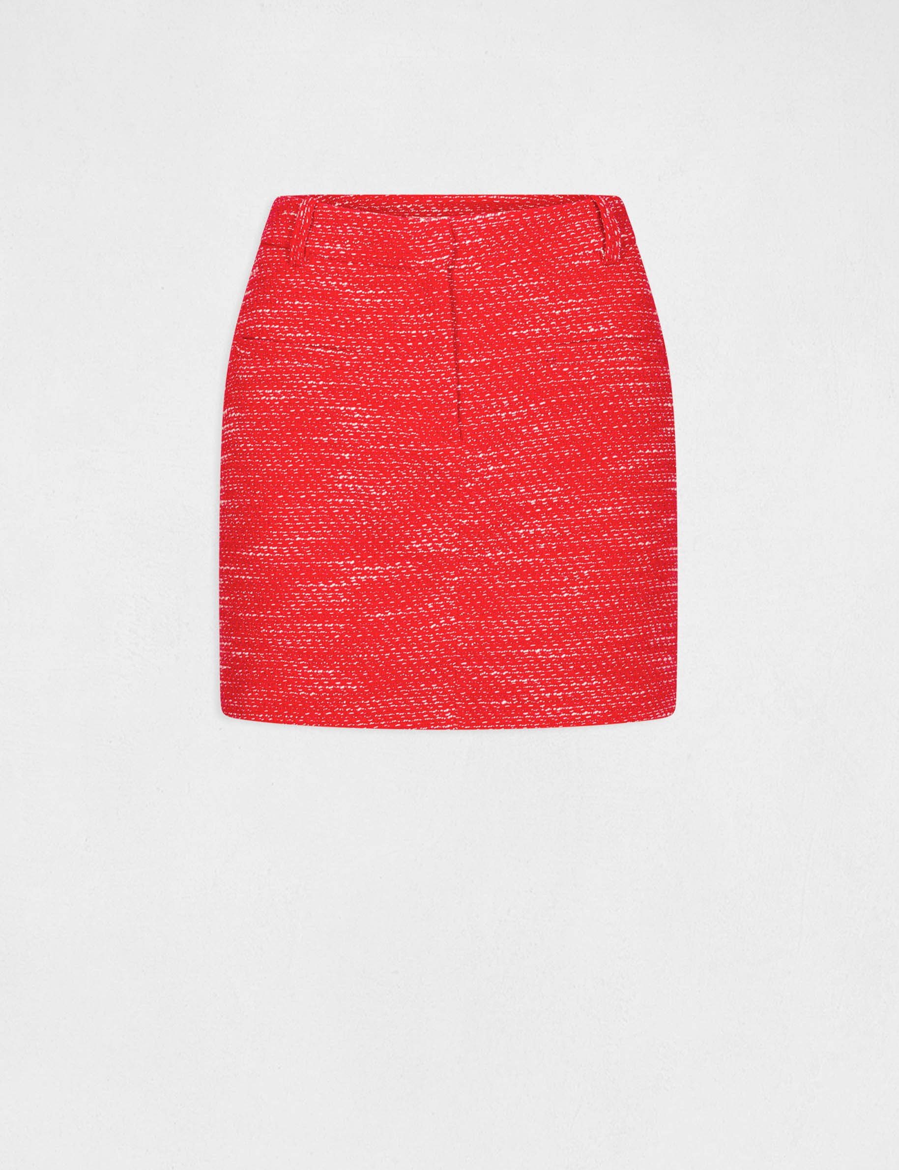 Falda recta corta rojo mujer