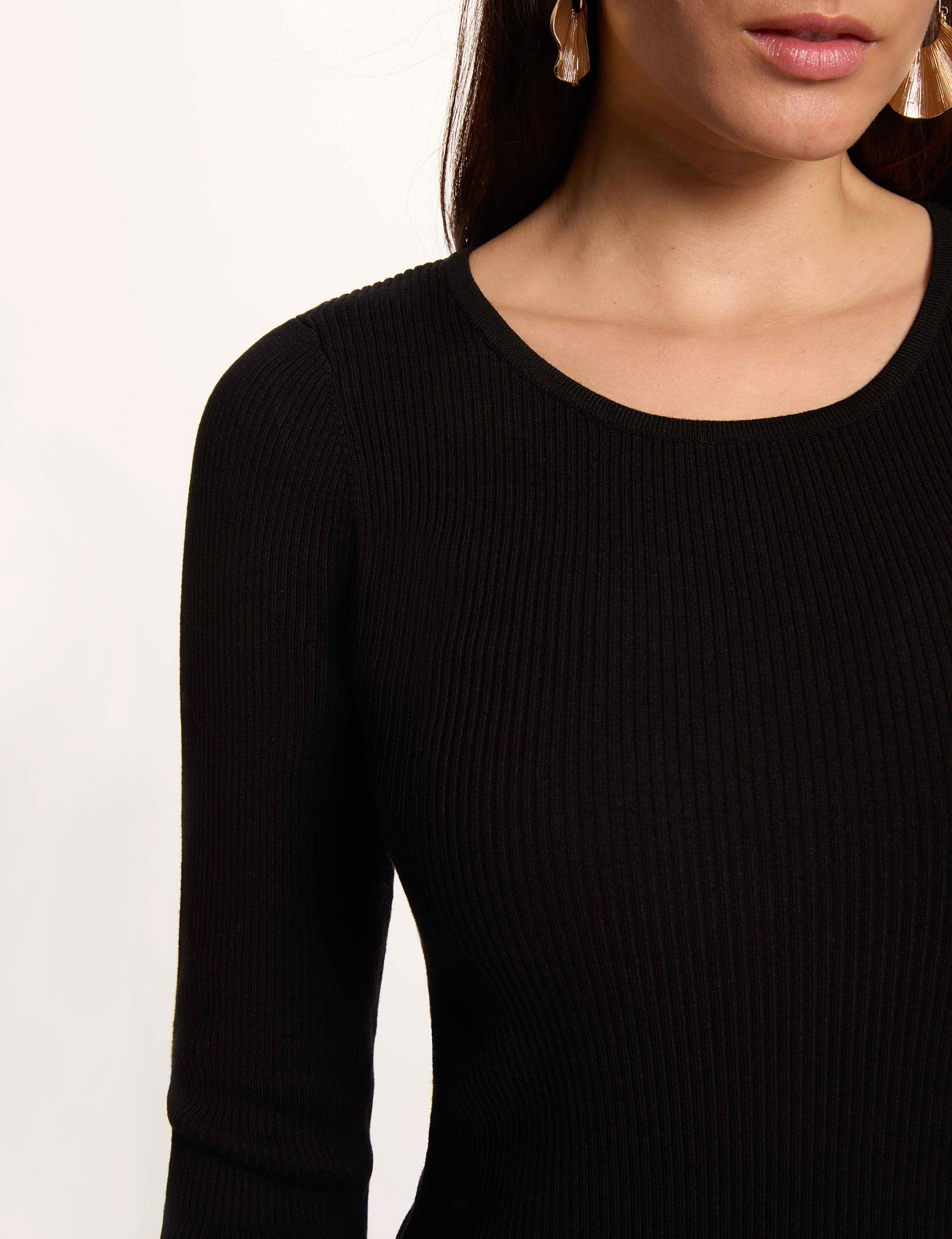 Vestido corto de tweed negro mujer