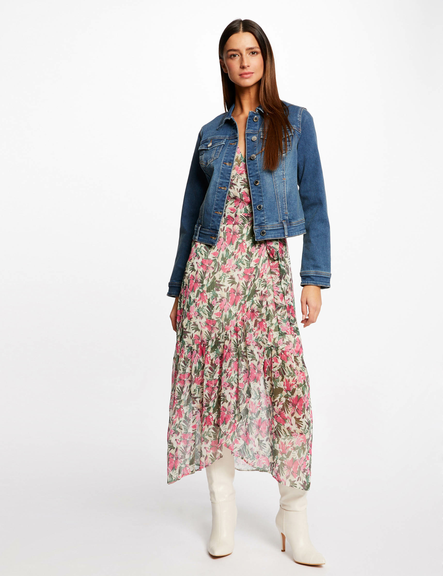 Chaqueta vaquera recta abotonada vaquero stone mujer
