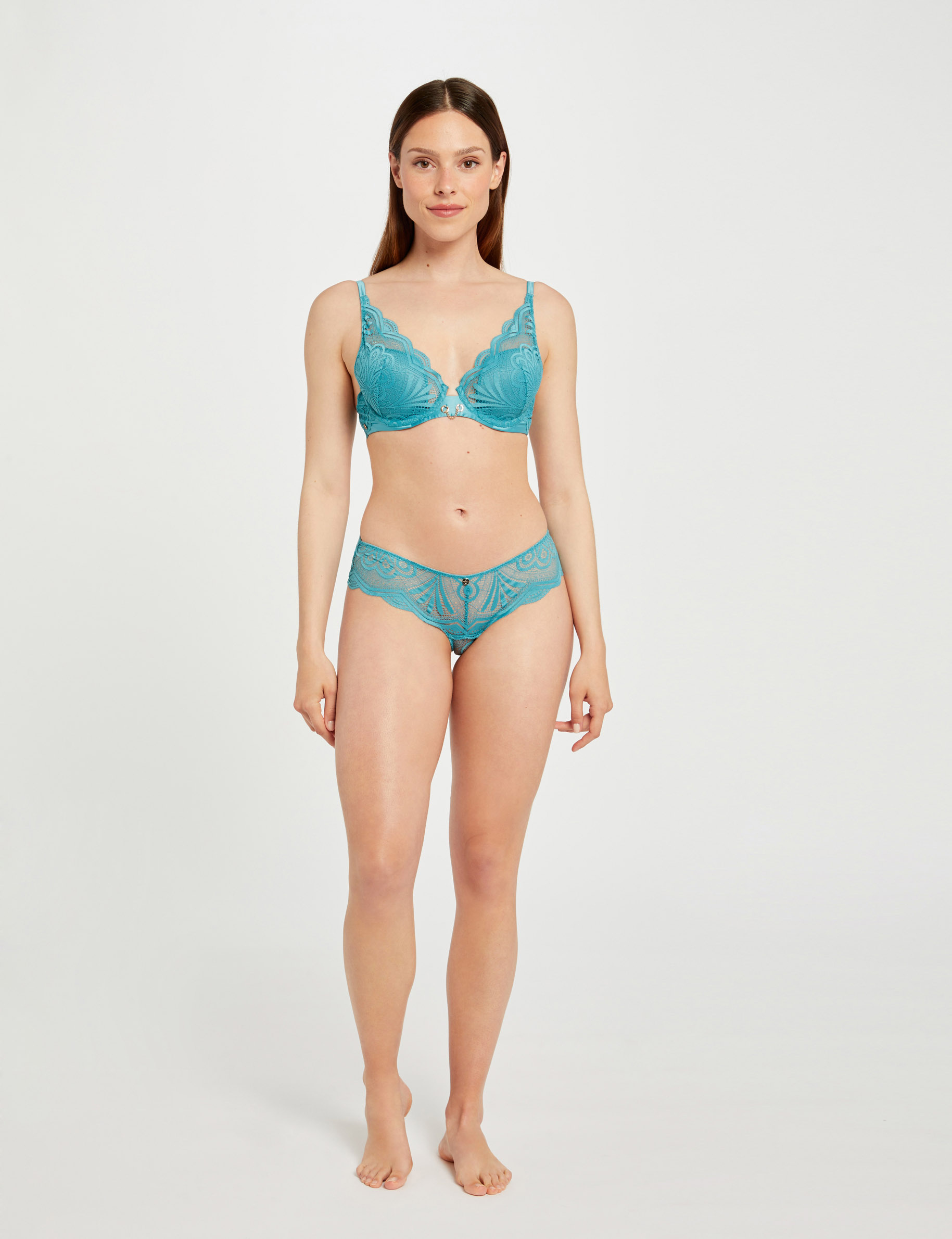 shorty de encaje azul mujer Shorty de encaje azul mujer
