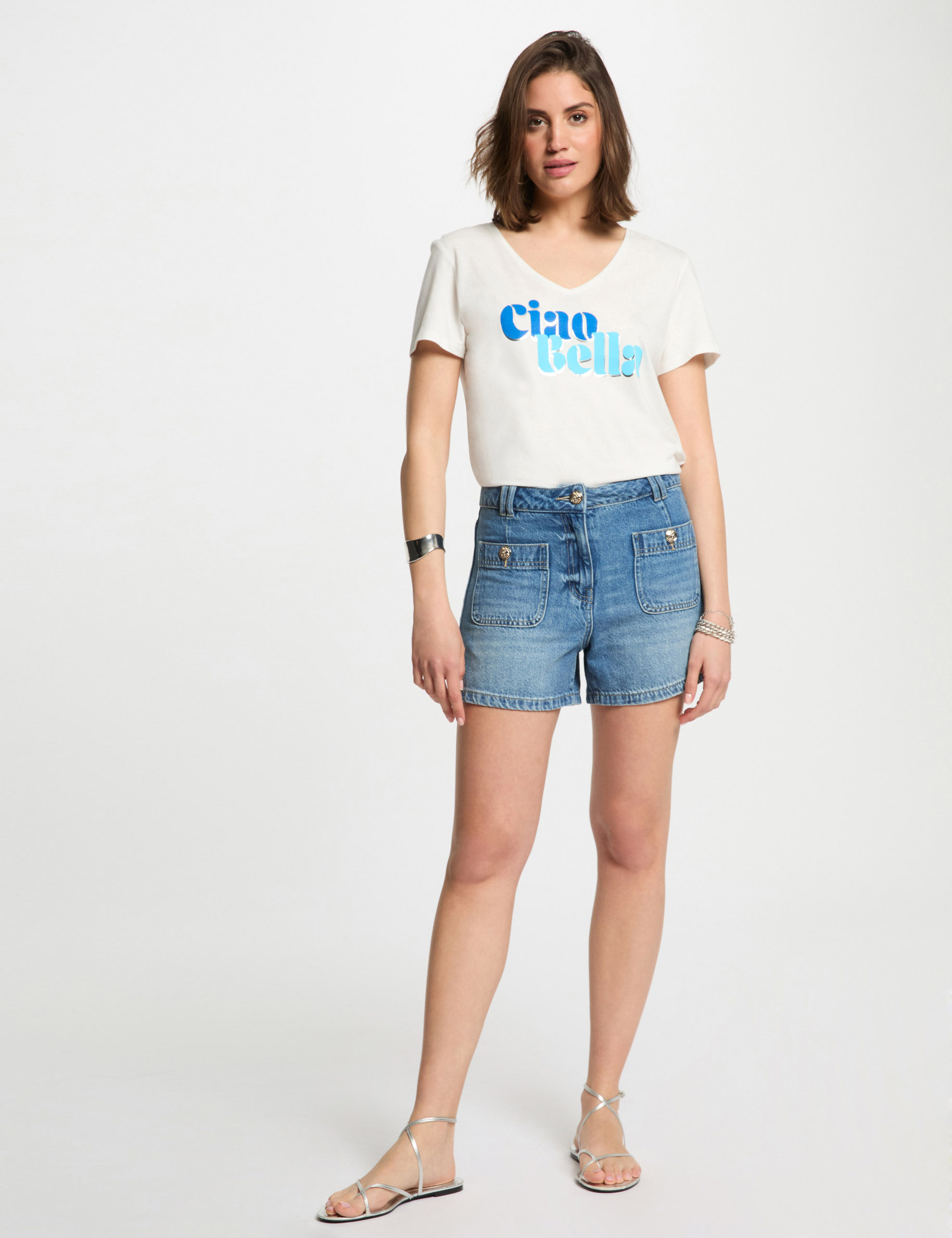 camiseta con mensaje blanco mujer Camiseta con mensaje blanco mujer