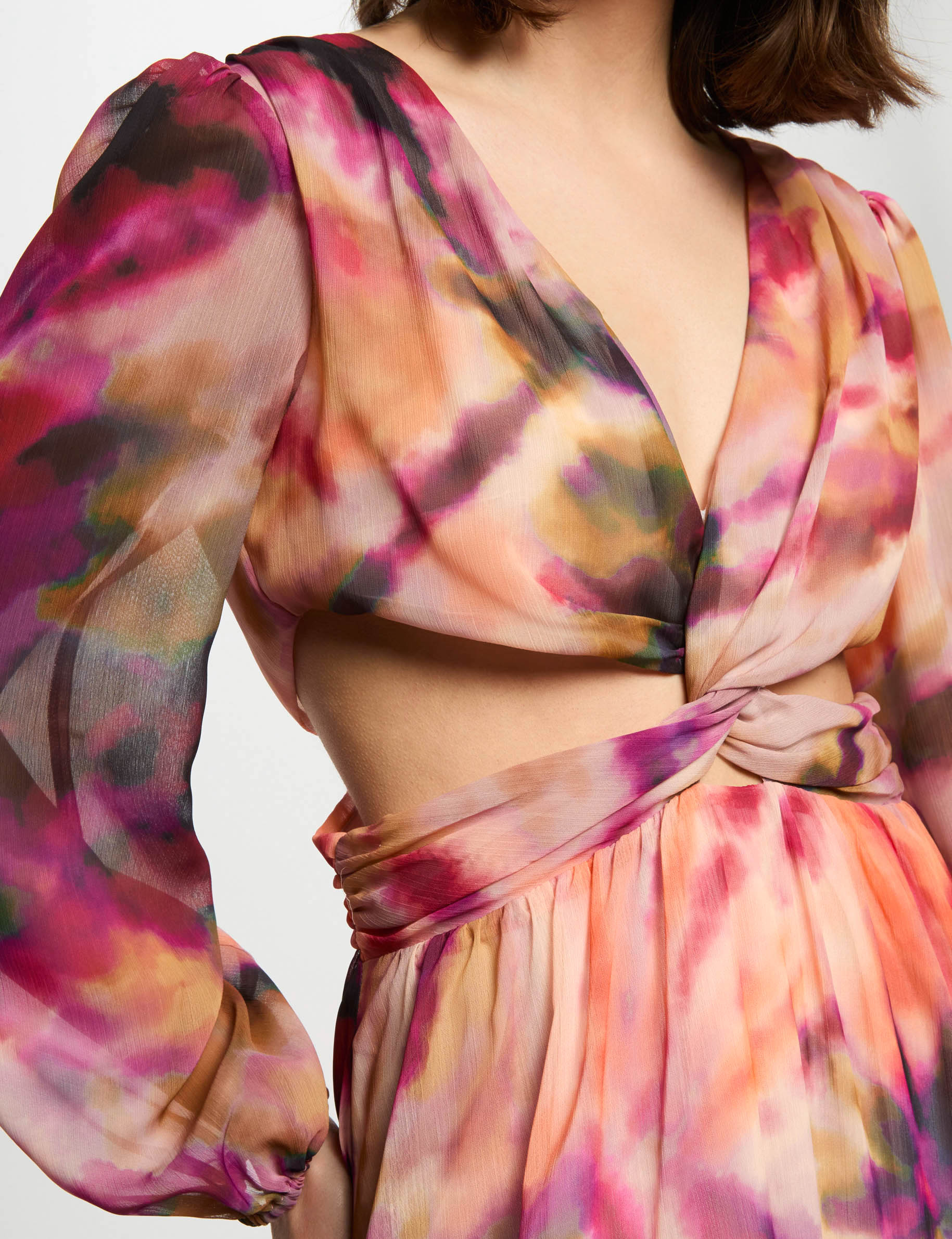 vestido largo recto estampado multicolor mujer Vestido largo recto estampado multicolor mujer